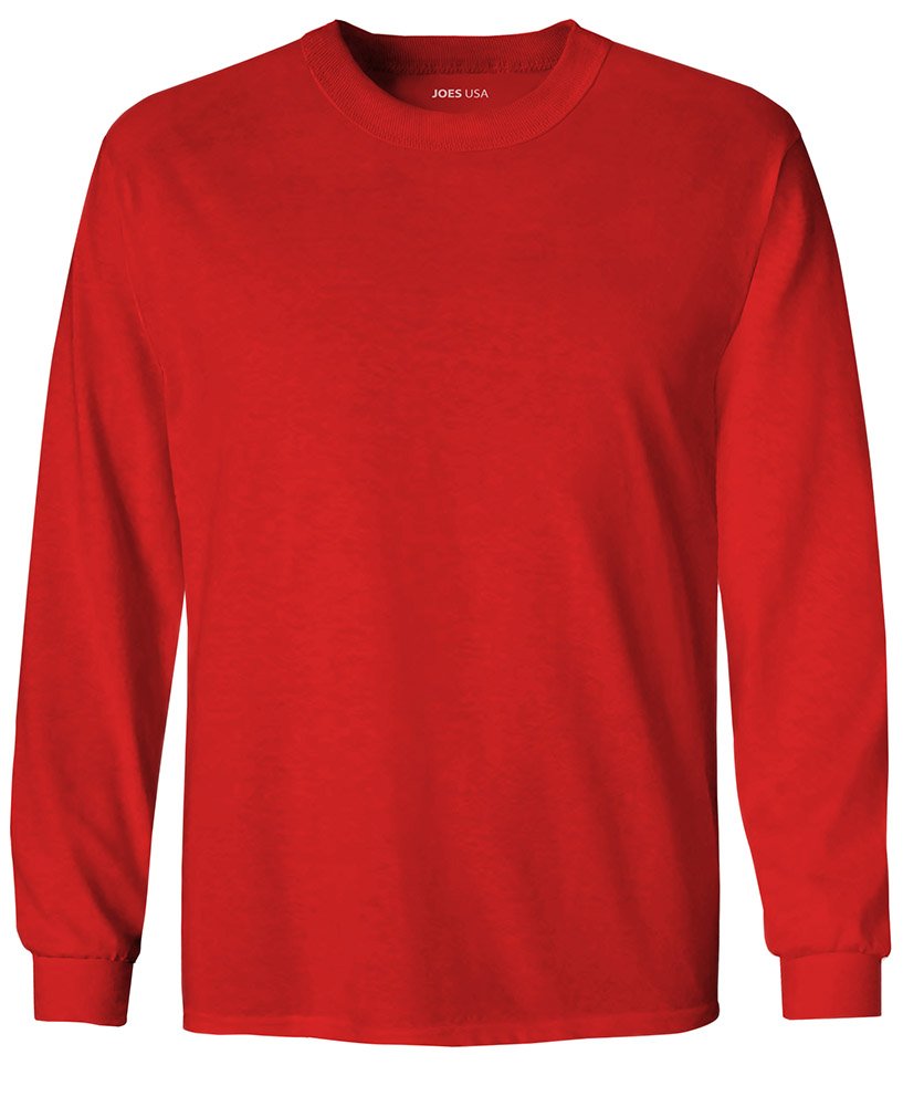 Joe's USA Youth Long Sleeve Cotton T-Shirts - 20 Color Options for Boys & Girls | Soft, Comfortable & Durable Kids Shirts for School, Play & Everyday Wear