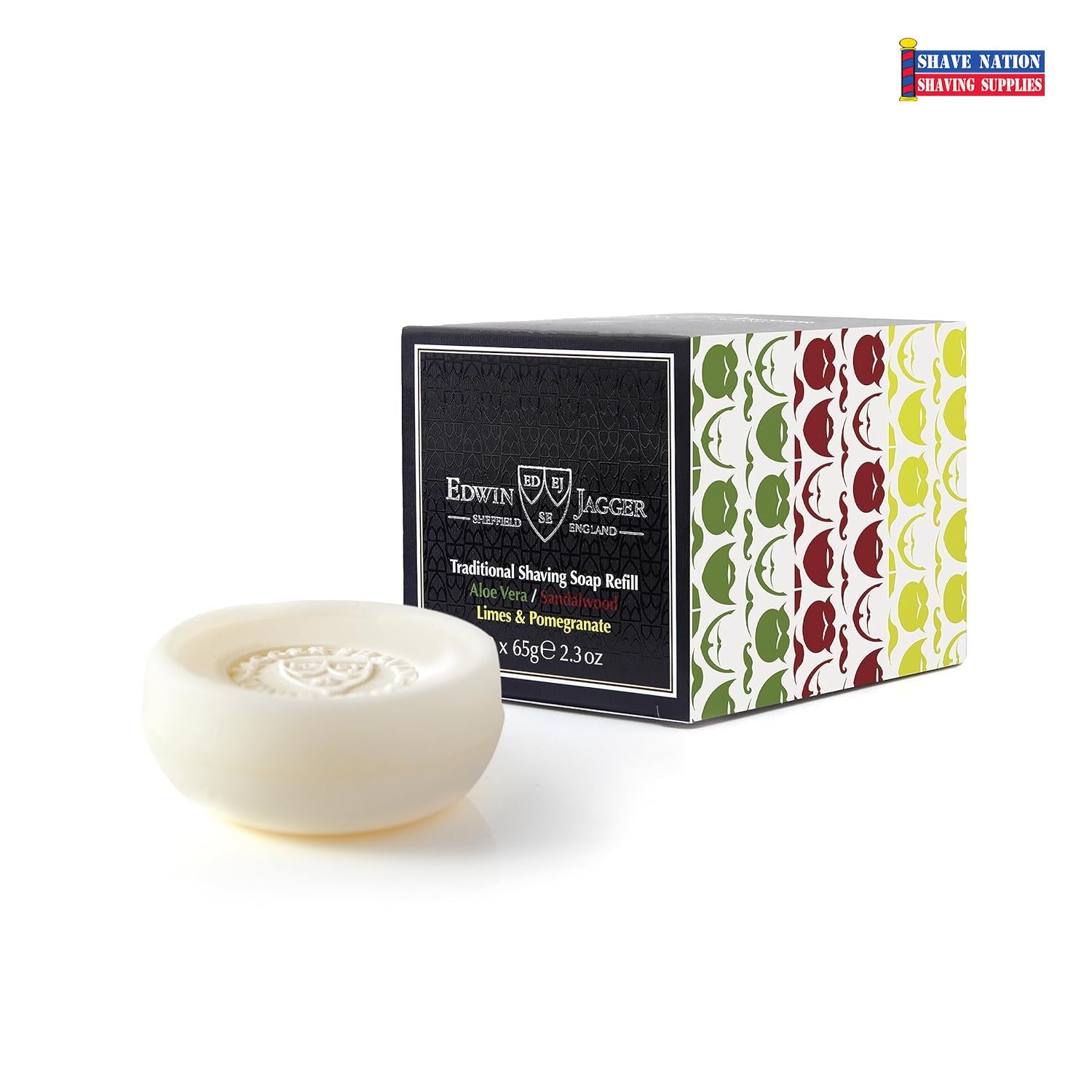 Edwin Jagger Shaving Soap Refill 3 Pack - Sandalwood, Lavender & Lemon Scented - Premium Shaving Cream for Men - Perfect for Travel & Daily Grooming Routine