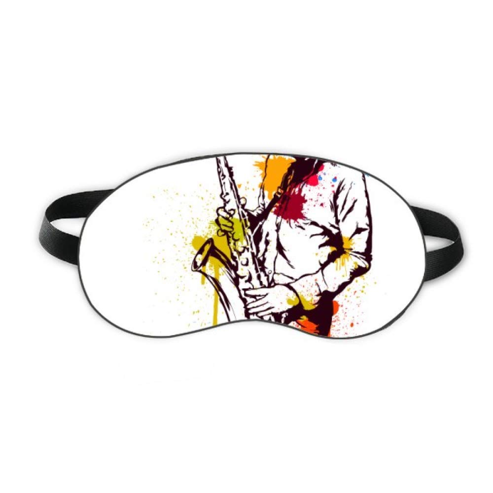 Watercolor Street Man Rock Music Painting Sleep Mask - Soft Night Blindfold Eye Shade Cover for Travel, Meditation & Relaxation