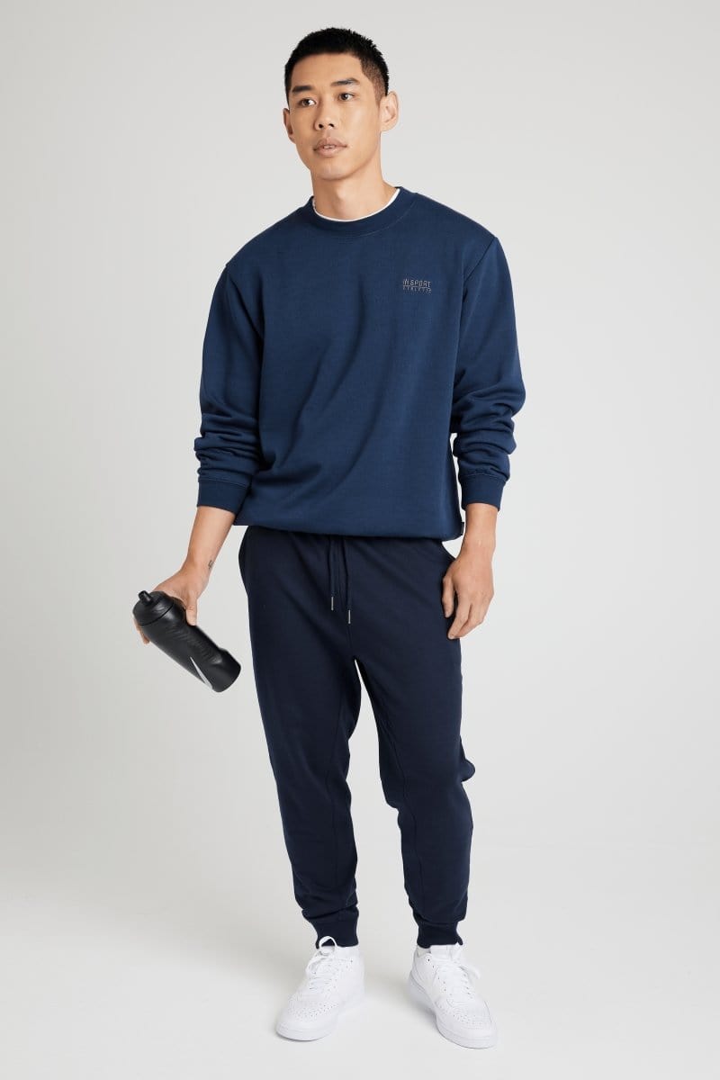 INSPORT Men's Slim Fit Navy Blue Track Pants - Lightweight Athletic Joggers for Running, Gym & Casual Wear