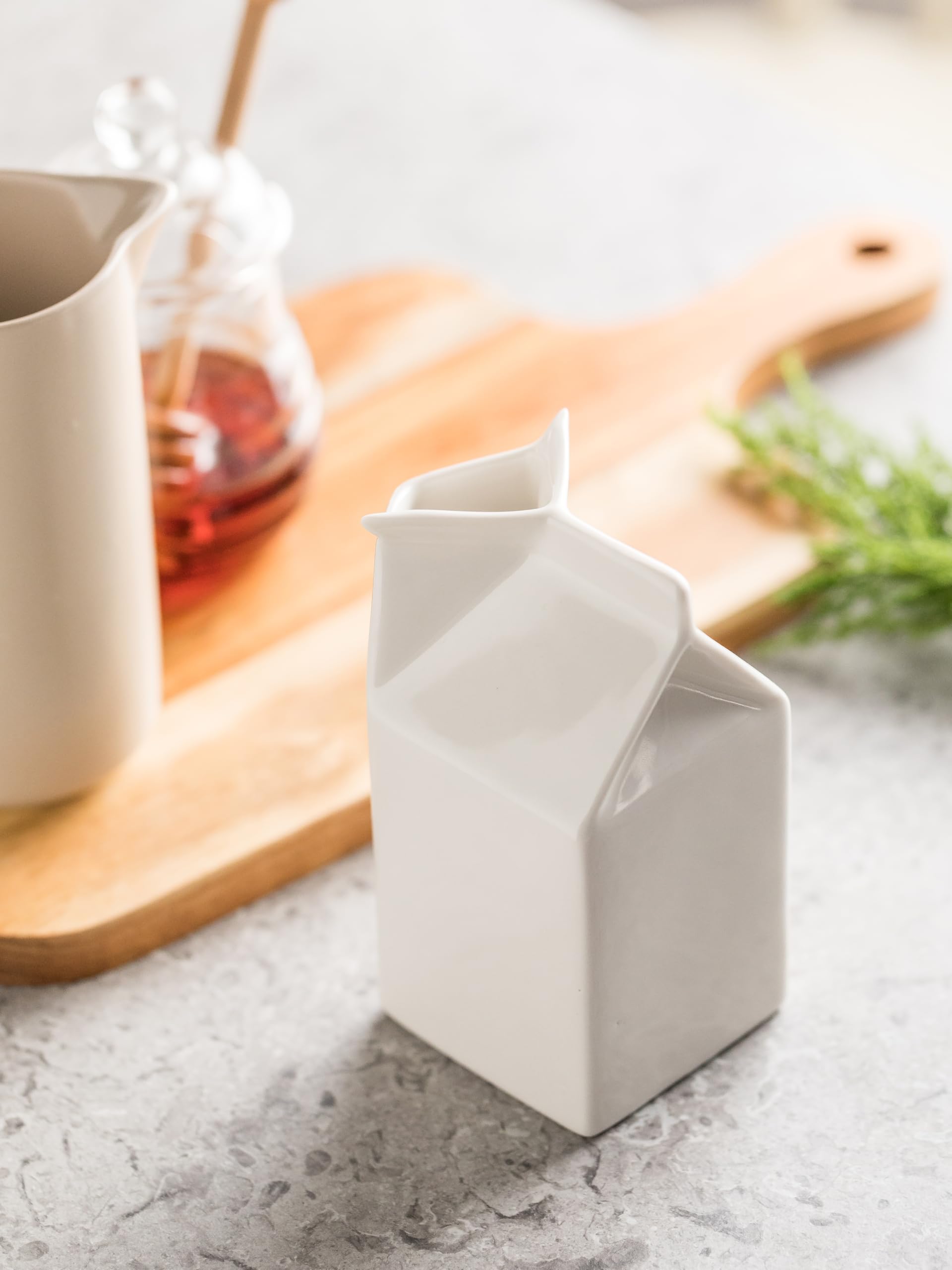 White Ceramic Creamer Pitcher - 13 Oz Small Milk Jug for Coffee, Tea & Sauces | Perfect for Breakfast, Brunch & Coffee Shops | Drip-Free Pouring Design