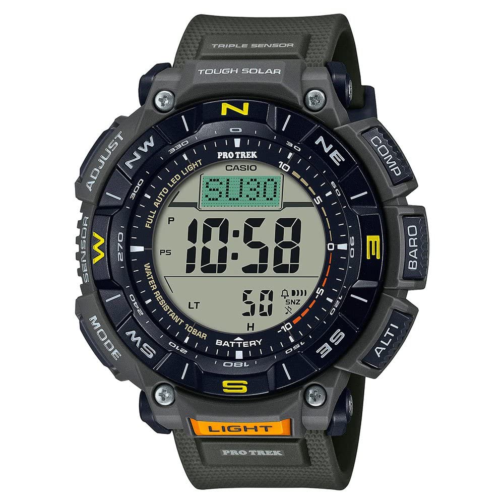 Casio Pro-Trek Solar-Powered Digital Watch with Altimeter, Barometer & Compass - Outdoor Adventure & Hiking Gear for Men