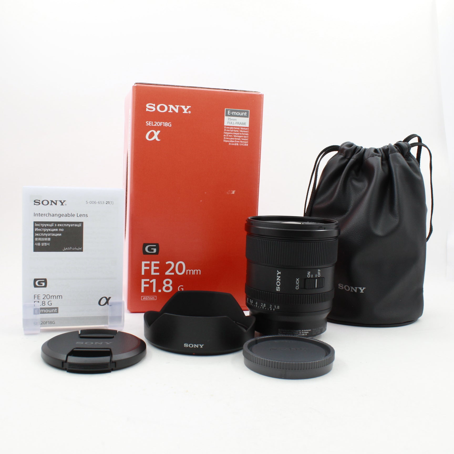Open Box Excellent Condition Sony FE 20mm f/1.8 G Full Frame Wide-Angle Prime Lens - Perfect for Landscape, Astrophotography & Low-Light Shooting