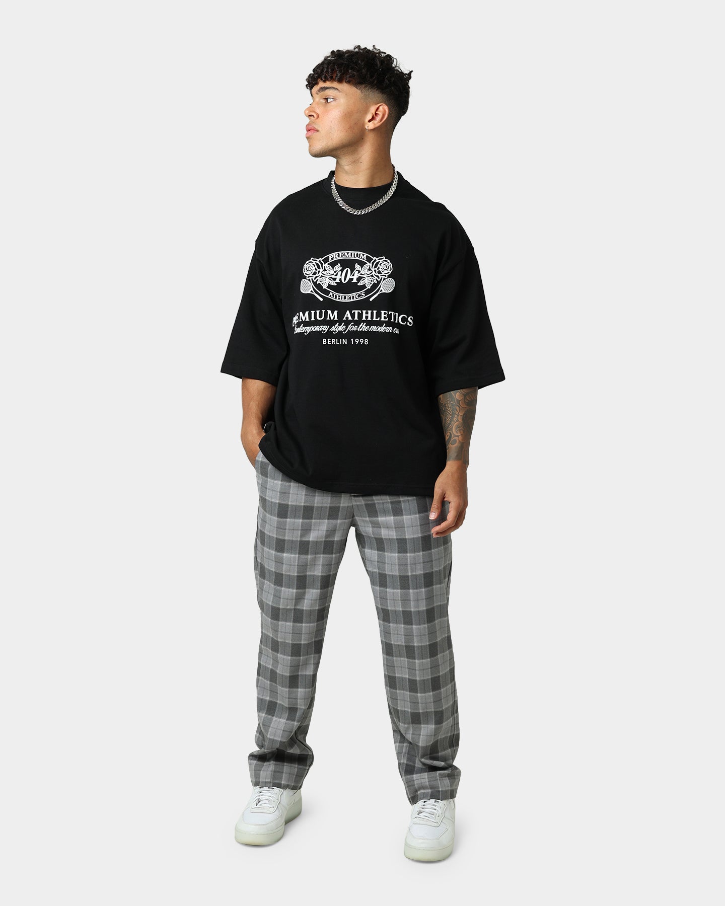 404 Premium Athletics Heritage T-Shirt for Men - Black Cotton Vintage Tee - Gym, Workout & Casual Wear