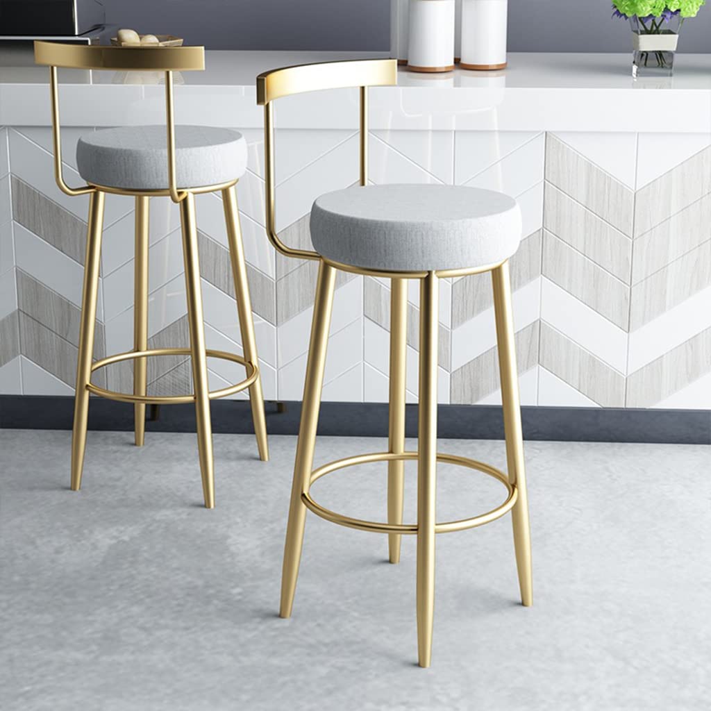 Premium Leather Bar Stools Set of 2 - Adjustable Height (55/65/75cm) Metal Frame Counter Stools for Kitchen Island, Breakfast Bar & Dining - Modern Bar Height Chairs for Home, Restaurant & Cafe Use