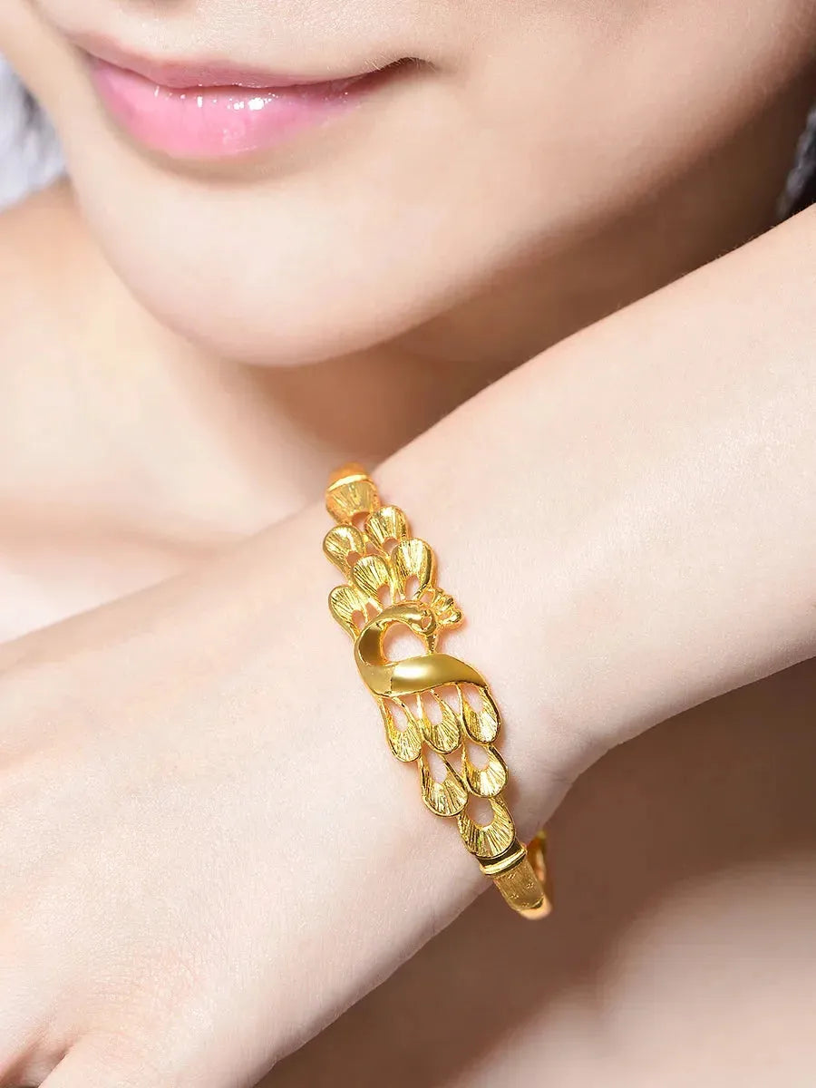 24K Pure Gold Bracelet for Women - 999 Solid Real Gold Bangle with Butterfly Charm - Elegant & Trendy Classic Jewelry Gift for Her - Perfect for Anniversary, Birthday & Special Occasions