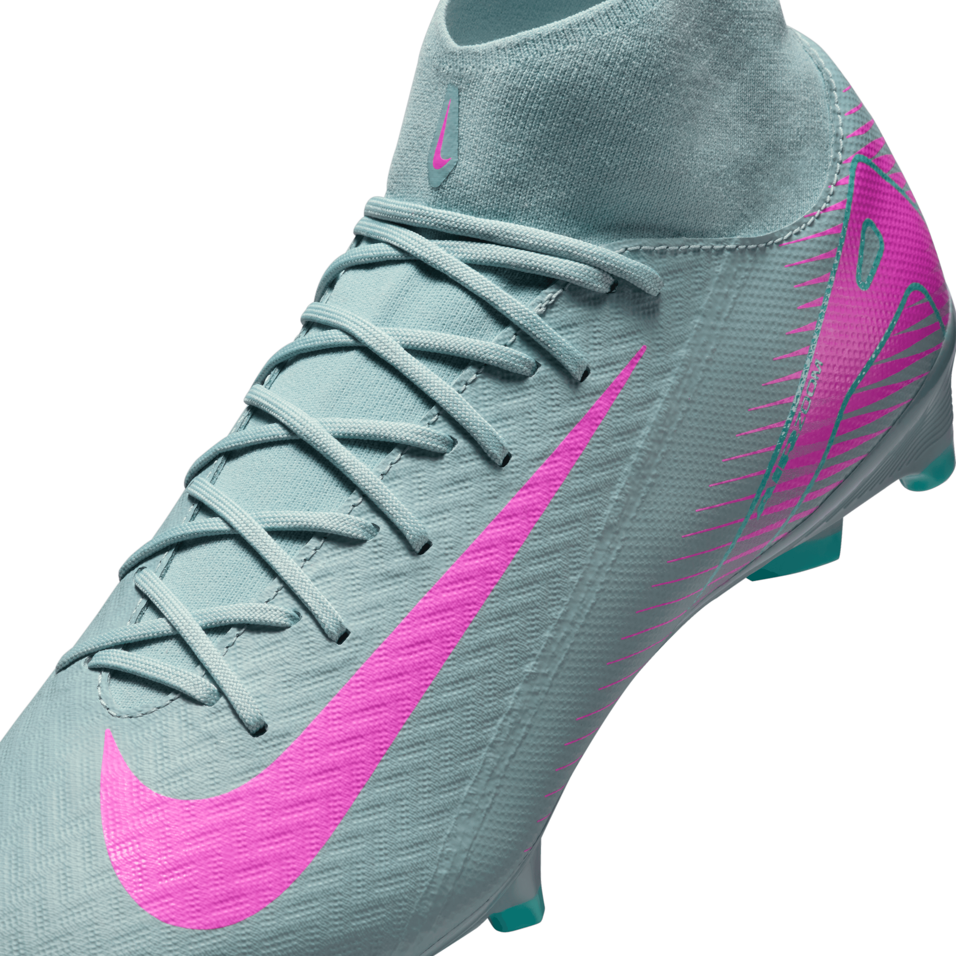 Nike Mercurial Superfly 10 Academy FG/MG Soccer Cleats for Men - Lightweight Football Shoes with Dynamic Fit (Ocean Cube/Pink Blast) - Perfect for Turf & Artificial Grass Training Sessions