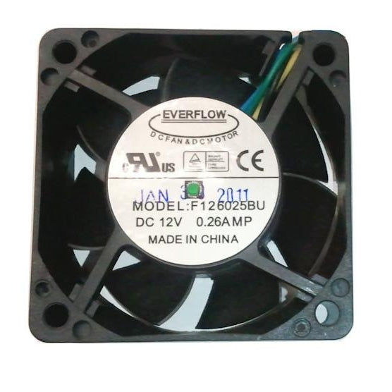 Everflow 60x60x25mm Dual Ball Bearing PWM Cooling Fan - High Speed, Quiet Operation for PC, Server & Electronics Cooling (F126025BU AF) - Perfect for Gaming Rigs, Workstations & Industrial Equipment