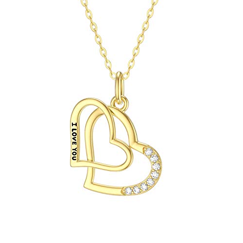 14K Solid Gold Heart Pendant Necklace for Mom - Elegant Mother's Birthday Gift with 16+2 Inch Adjustable Chain | Perfect for Mother's Day, Anniversary & Special Occasions