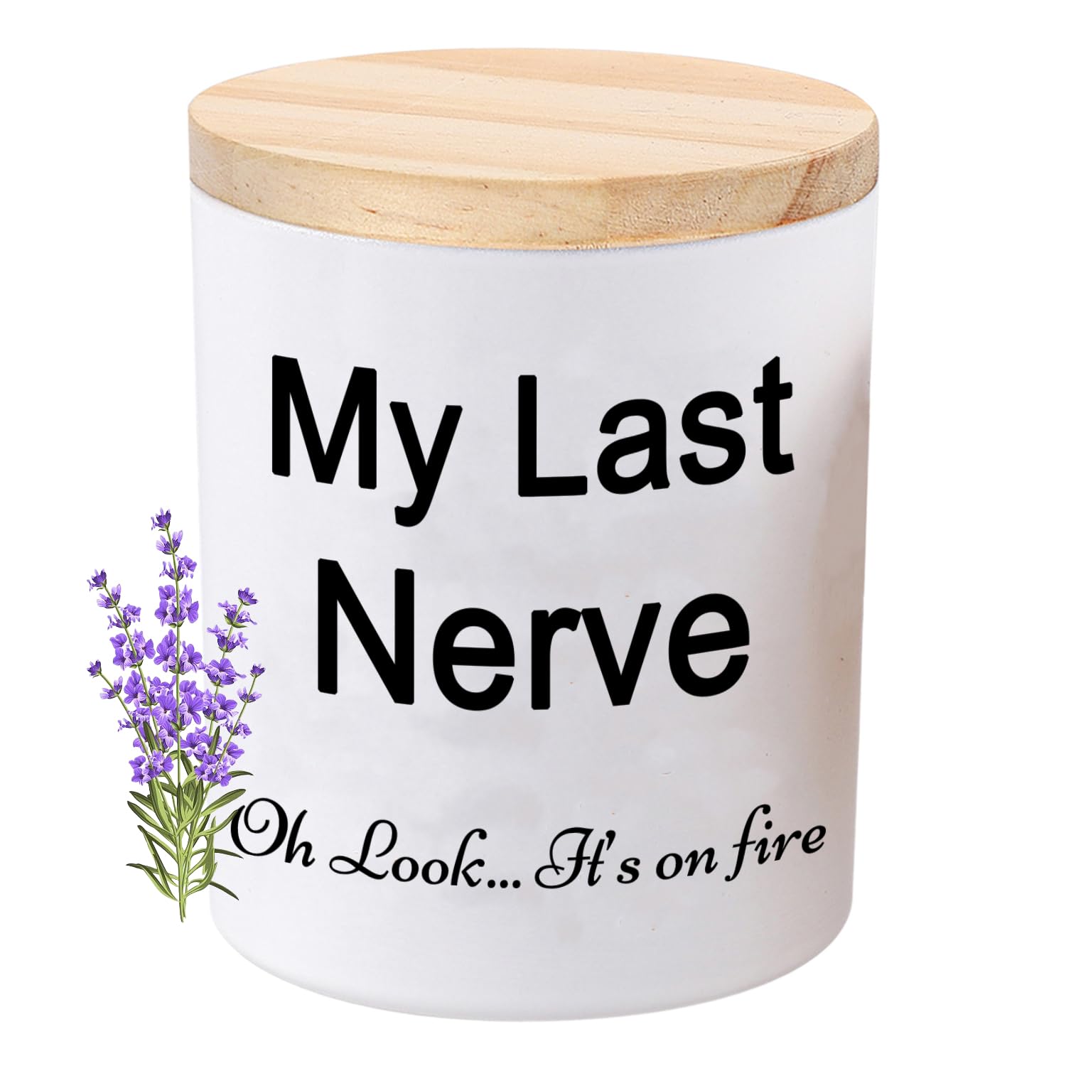 Funny My Last Nerve Soy Candle - Lavender Scented Novelty Gift for Women, Best Friend & Sister | Christmas Birthday Stocking Stuffer | Stress Relief, Home Decor, Relaxation Gift for Her