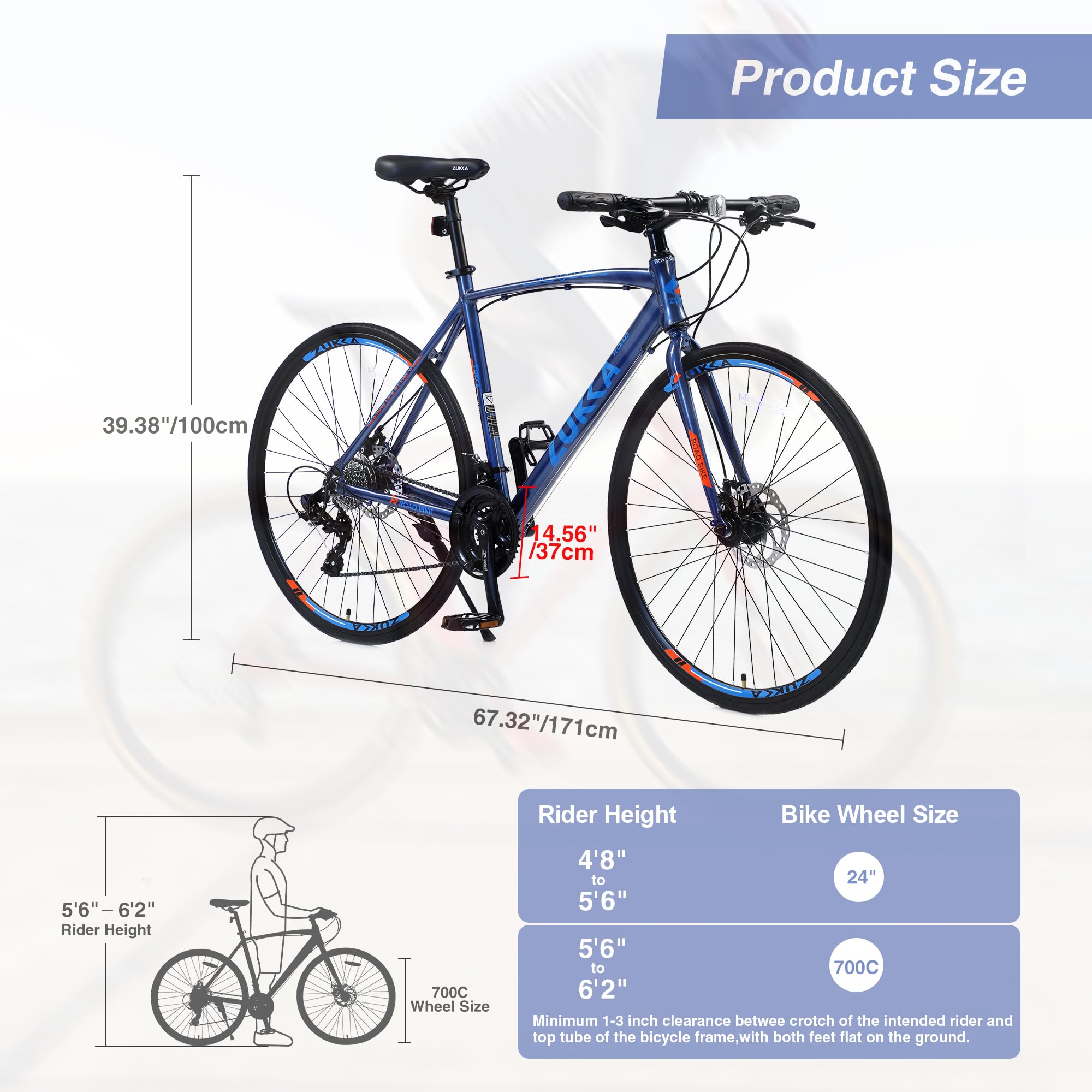 **MEGHNA 700C Road Bike - 24 Speed, Dual Disc Brake, Flat Handlebar Hybrid Commuter Bike for Men, Women & Teens - Perfect for City Riding, Fitness & Daily Commutes**