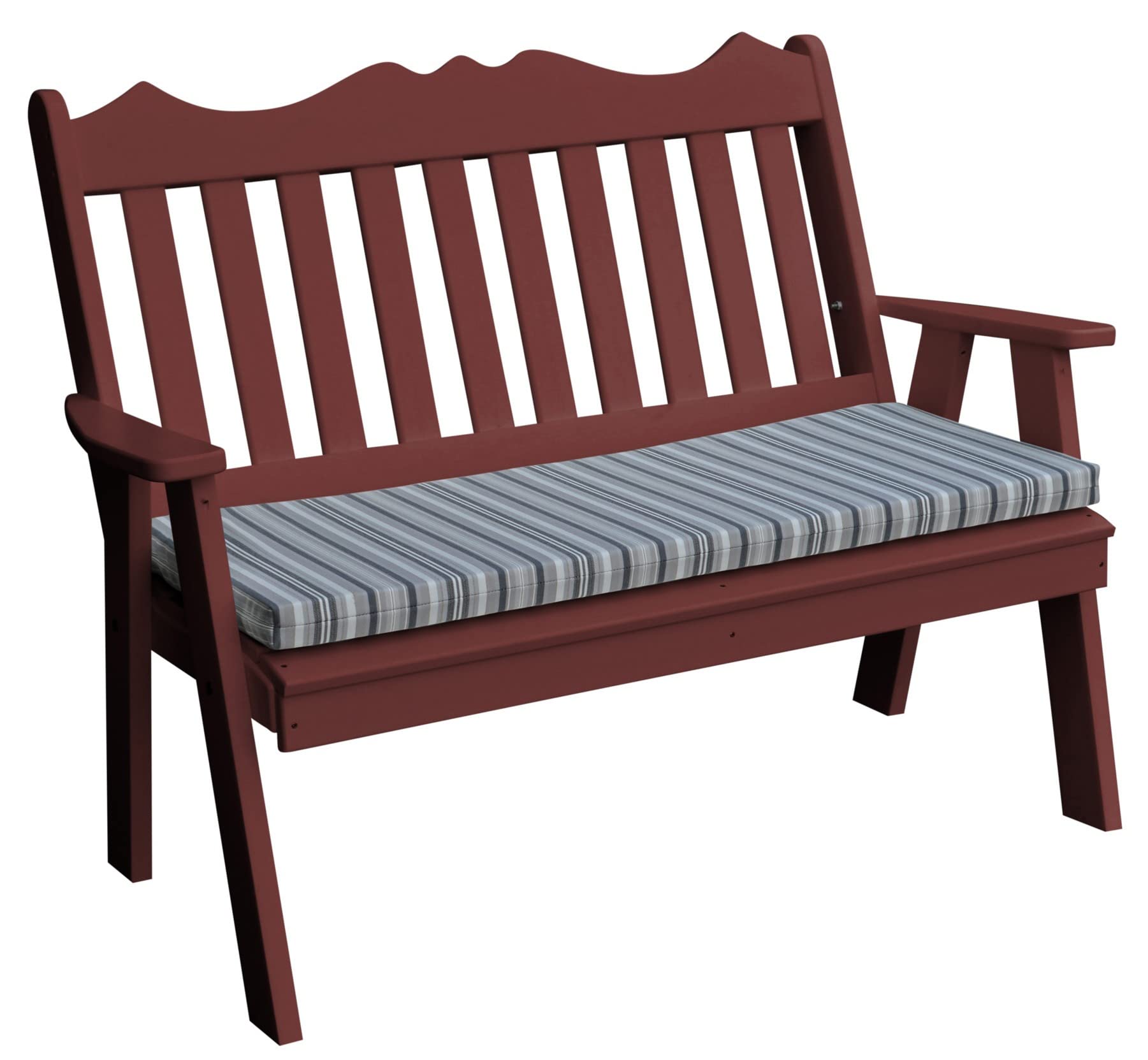 5' Poly Royal English Garden Bench in Cherrywood - Outdoor Patio Furniture for Gardens, Parks & Backyards | Furniture Barn USA
