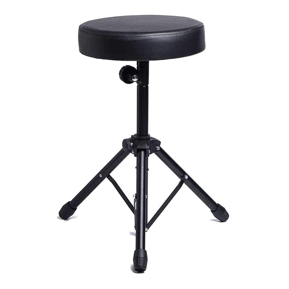 Universal Foldable Drum Stool - Adjustable Height 45-53cm, Black - Portable & Sturdy for Drummers, Musicians & Performers - Perfect for Home Studios, Live Gigs & Practice Sessions