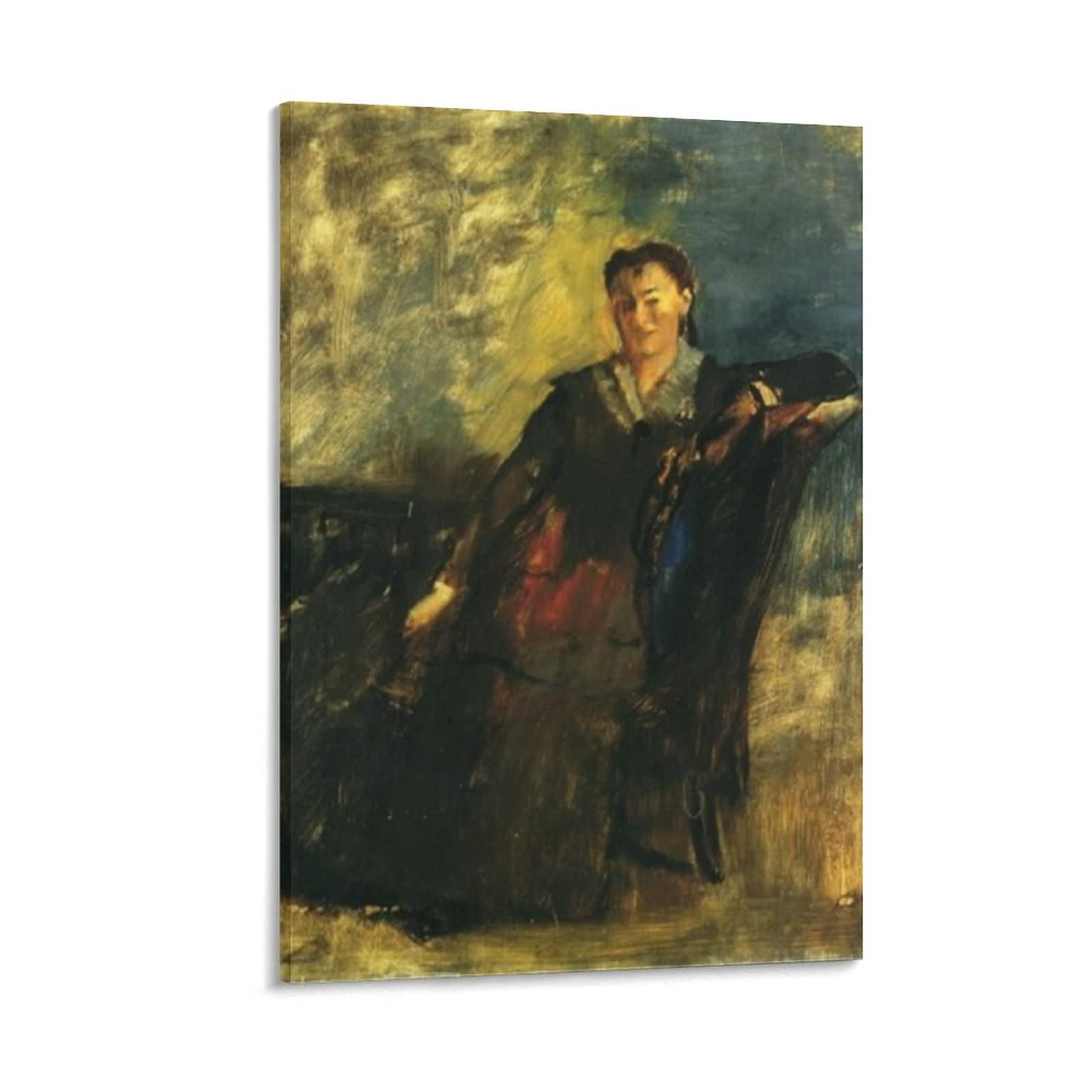 Edgar Degas 'Woman Seated on a Canape' Art Print - Premium Canvas Wall Art Poster (20x30 inches/50x75cm) Framed or Unframed - Perfect for Living Room, Bedroom & Office Decor