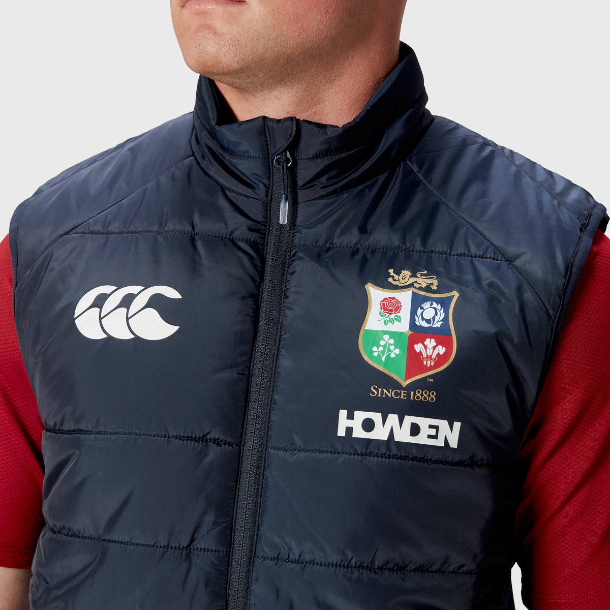 Canterbury British & Irish Lions Men's Microlight Gilet Navy - Lightweight Warm Vest for Rugby Training & Outdoor Activities