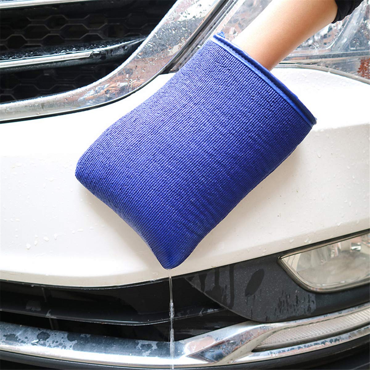 Winwinfly Car Detailing Clay Bar Kit - 1PC Magic Wash Clay Bar & Microfiber Cleaning Mitt for Auto Detailing, Paint Decontamination & Scratch Removal (Blue) - Perfect for Car Wash, Motorcycle & RV Cleaning