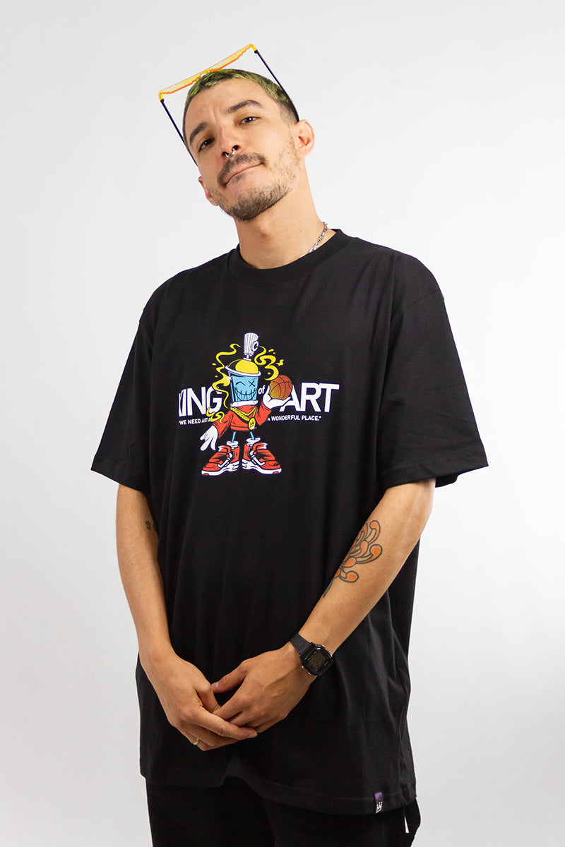 King Of Art Urban T-Shirt for Men - Black Z7 - Stylish Casual Wear for Street Fashion & Everyday Outfits