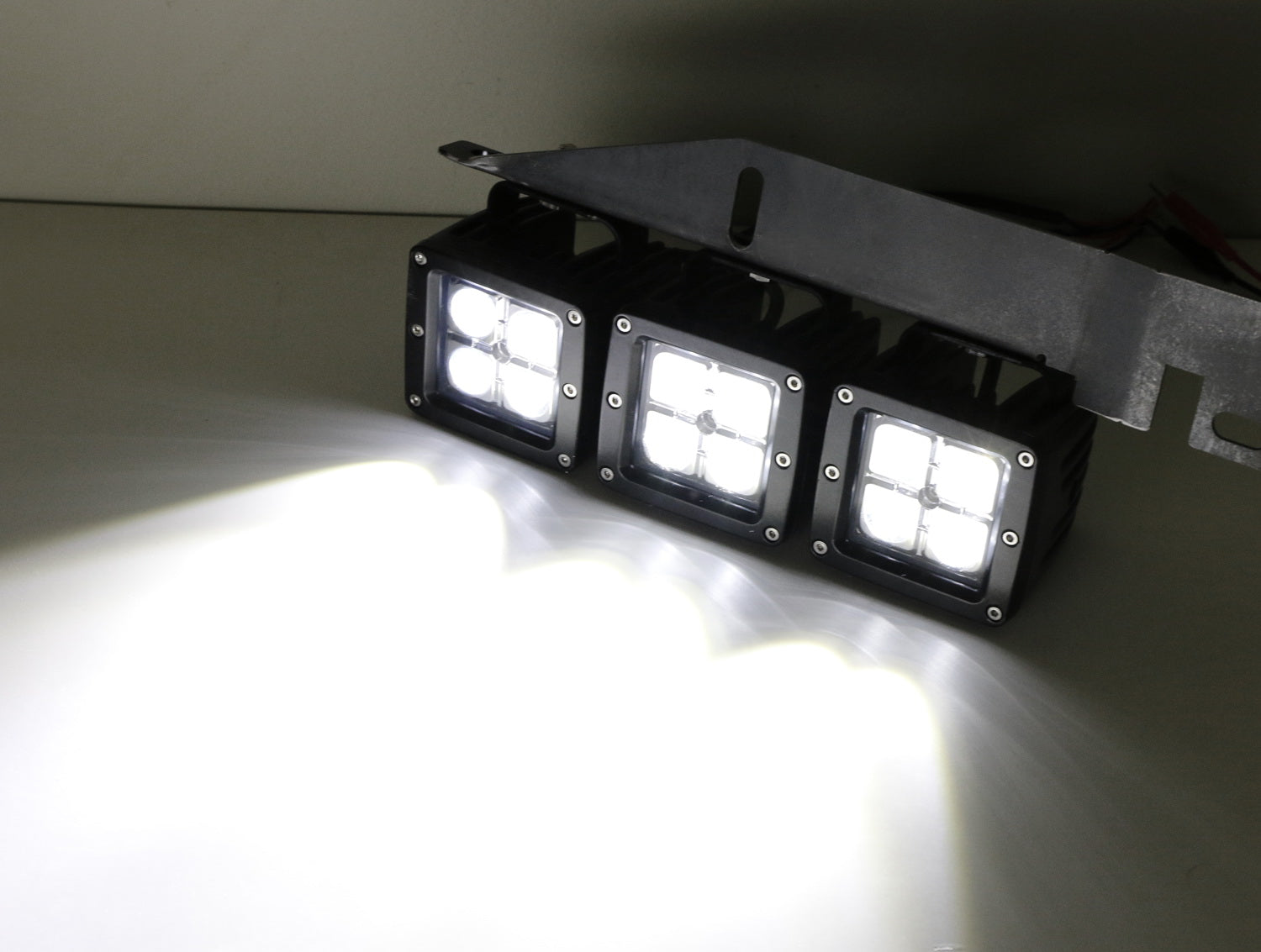 120W Triple LED Fog Light Kit with Lower Bumper Bracket & Wiring Harness - Compatible with 2017-2020 Ford Raptor | Off-Road Adventure, Night Driving, Enhanced Visibility