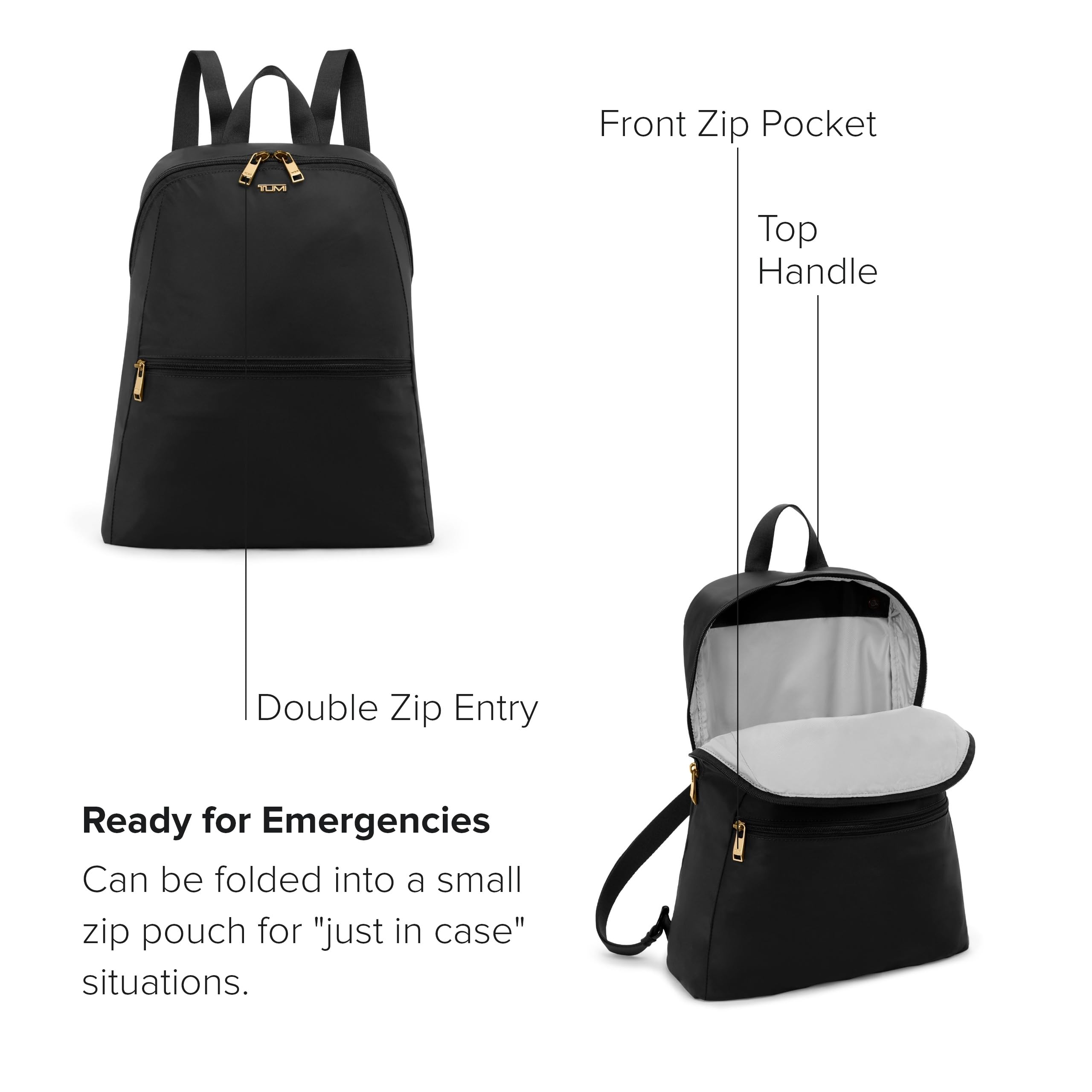 TUMI Foldable Travel Backpack - Lightweight Compact Carry-On Backpack for Airplane, Business Trips & One Bag Travel - 15.5