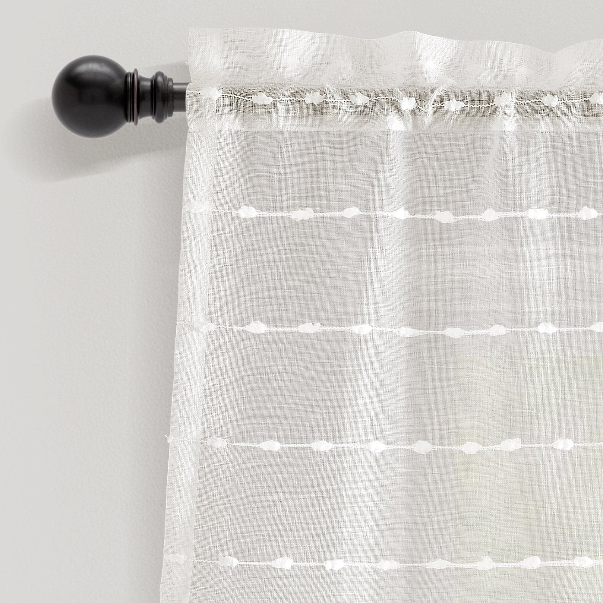 Farmhouse Style Textured Sheer Window Valance - Rustic Curtain Top for Living Room, Bedroom & Kitchen Decor