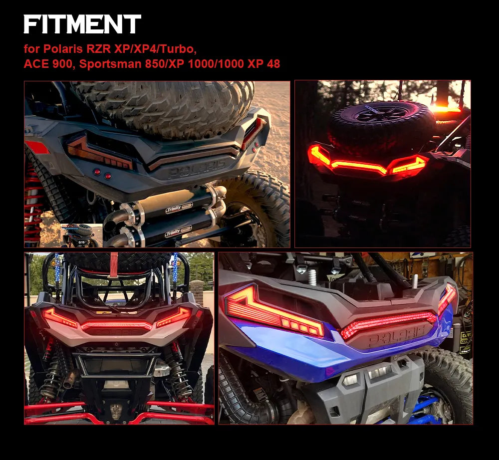 LOYO LED Tail Brake Light Compatible with 2017-2022 Polaris RZR XP 1000 Turbo & Sportsman 570/850/1000 - Waterproof ATV UTV Taillight for Off-Road & Night Riding Adventures