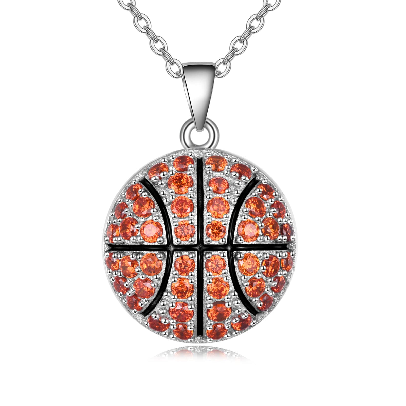 YFN Sterling Silver Baseball Basketball Volleyball Pendant Necklace - Sports Jewelry Gift for Women & Fans - Perfect for Game Days, Birthdays & Sports Enthusiasts