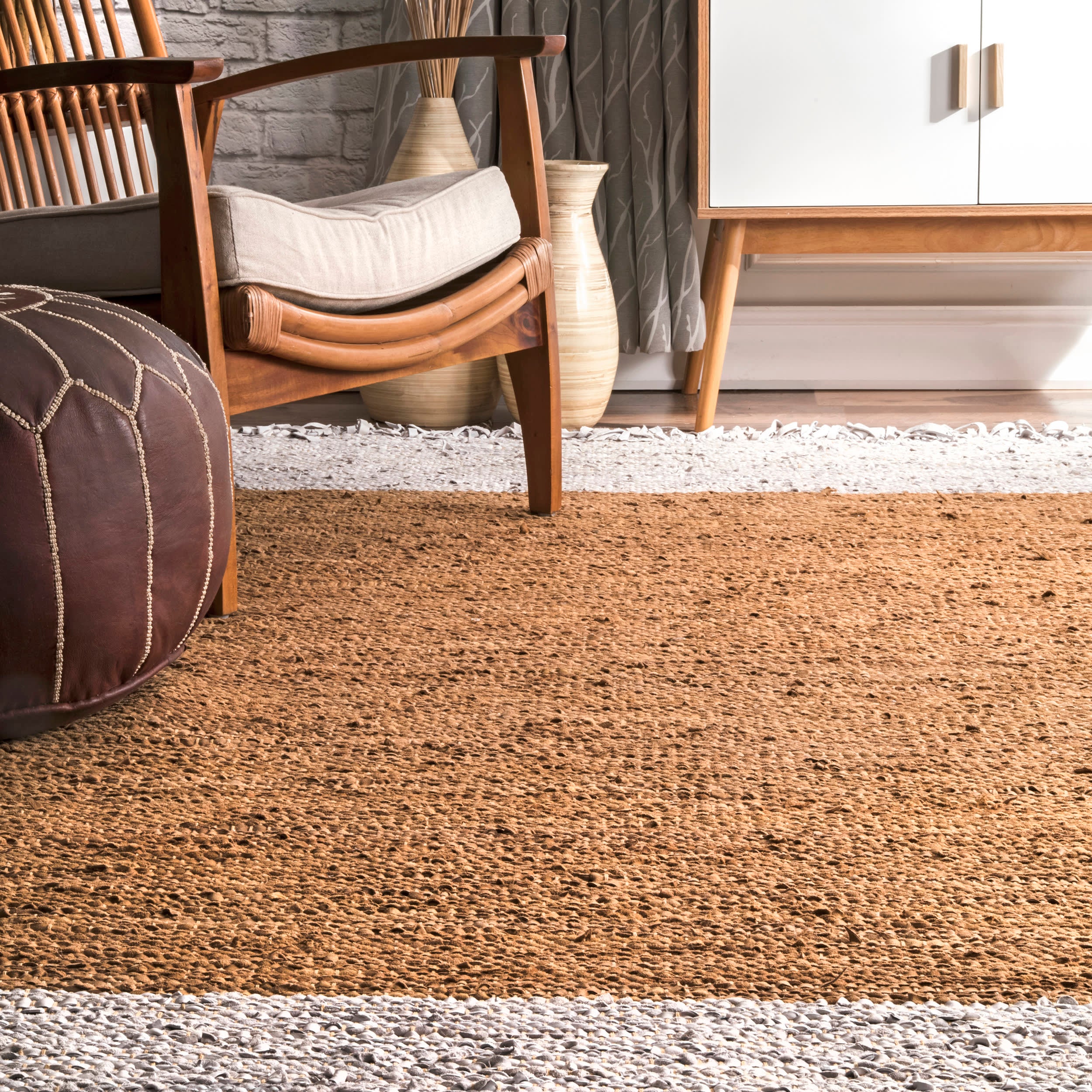 Handmade Natural Leather Tassel Fringe Rug - Boho Chic Home Decor for Living Room, Bedroom or Nursery