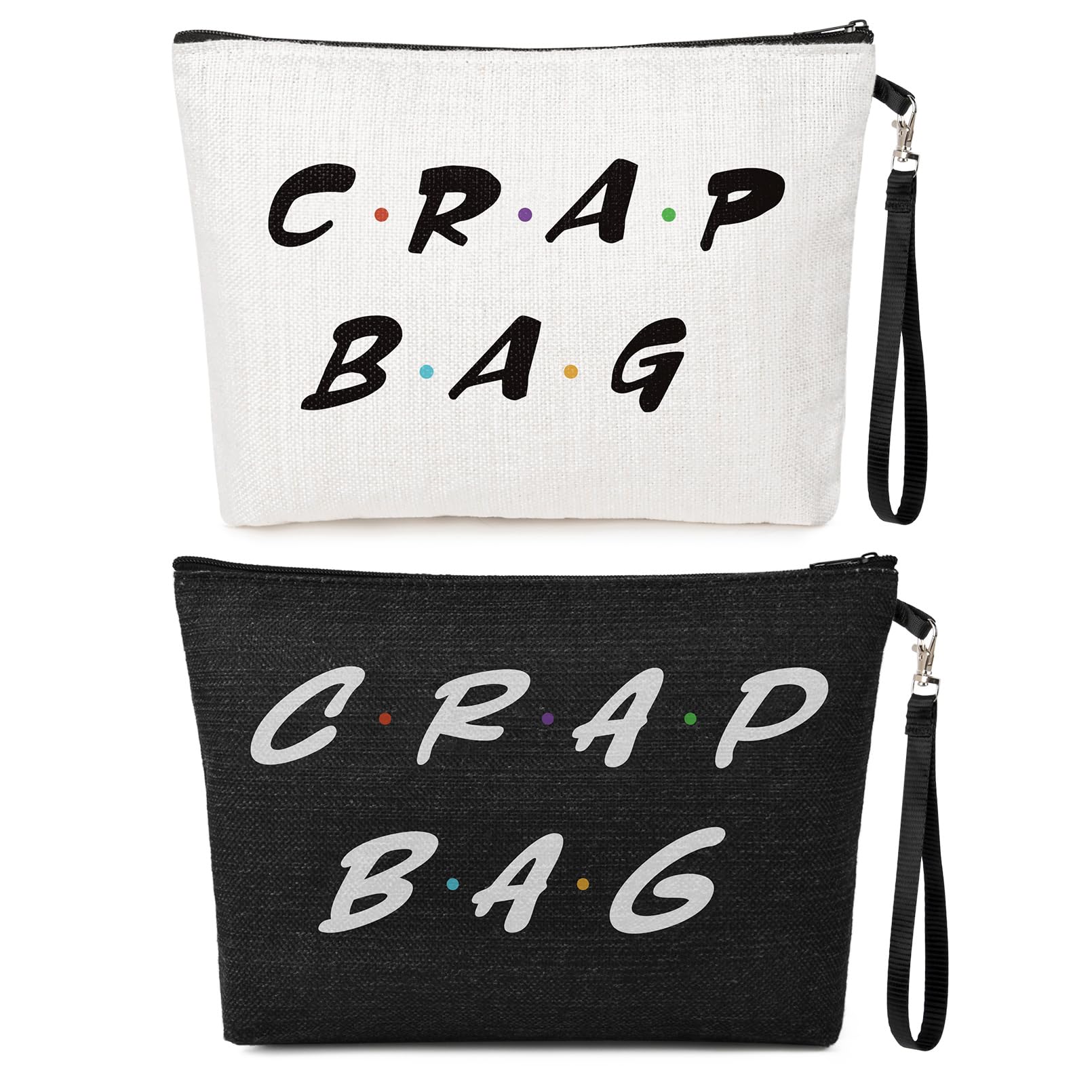 2PCS Best Friend Gifts for Women - Cute Ghost Design Makeup Bag Set for Sister, Big Little Sister, BFF - Perfect for Birthday, Christmas, Graduation - Great for Travel, Daily Use & Gift Giving
