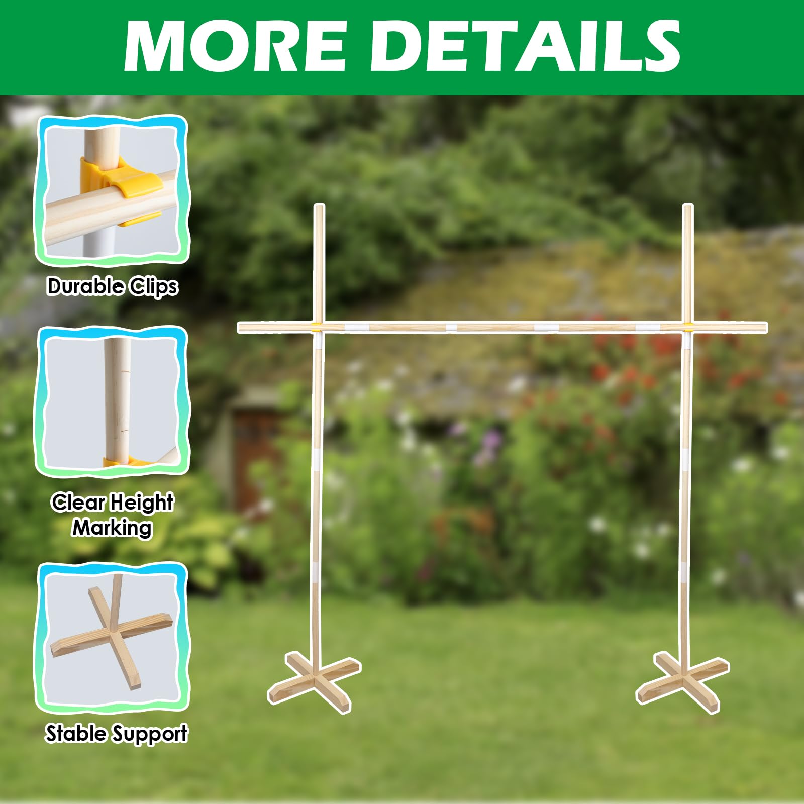 2-in-1 Wooden Limbo Game & Flying Disc Toss Set - 5ft Tall Limbo Stick Kit for Adults & Family - Backyard Lawn Games, Outdoor Party Activities - Includes Portable Carry Bag - Perfect for Picnics, Beach Parties and BBQ Gatherings