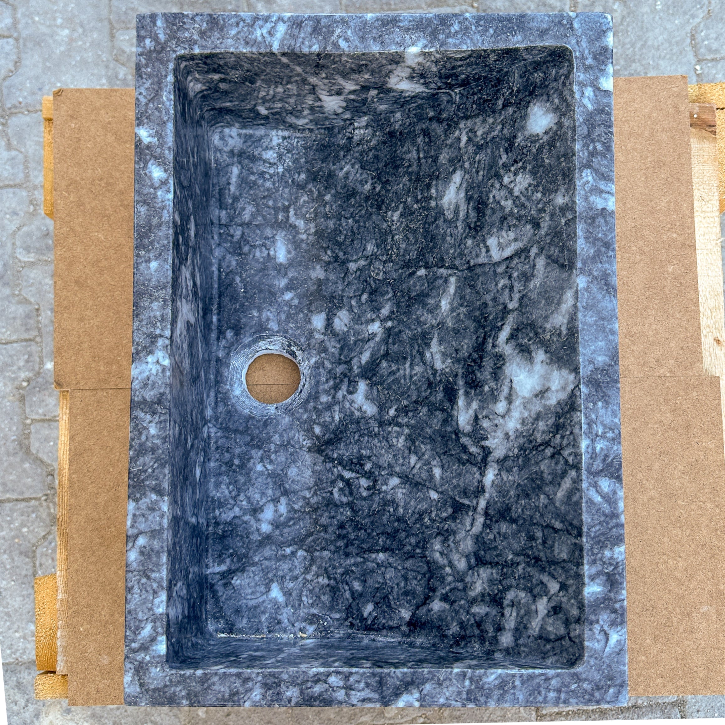 Polished Gray Marble Rectangular Bathroom Vanity Top - Bursa NTRVS122 for Modern & Luxury Bathroom Design