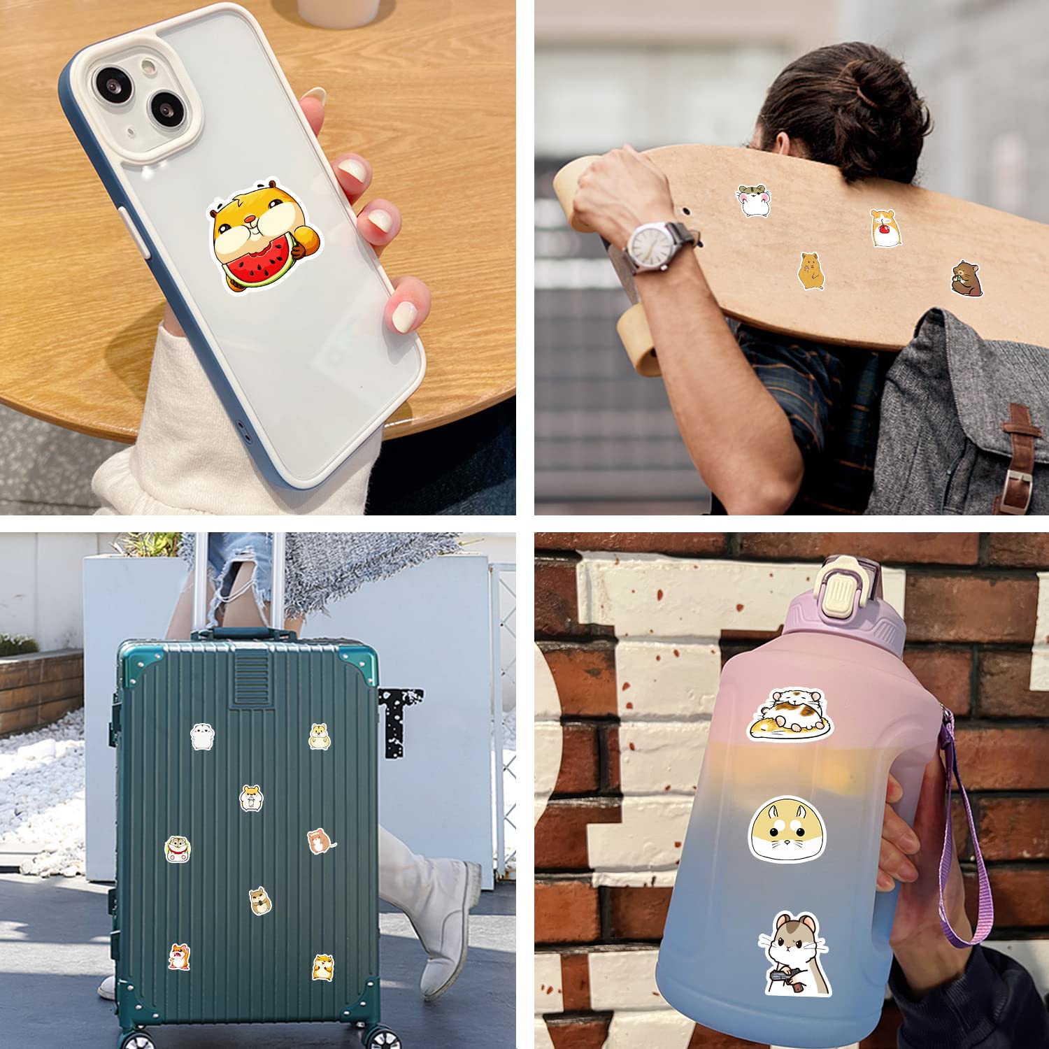 Cute Hamster Stickers - Waterproof Vinyl Decals for Hydro Flask, Laptop, Tablet, Phone - Fun Decorative Stickers for Kids, Teens & Adults - Perfect for Water Bottles, School Supplies & DIY Projects