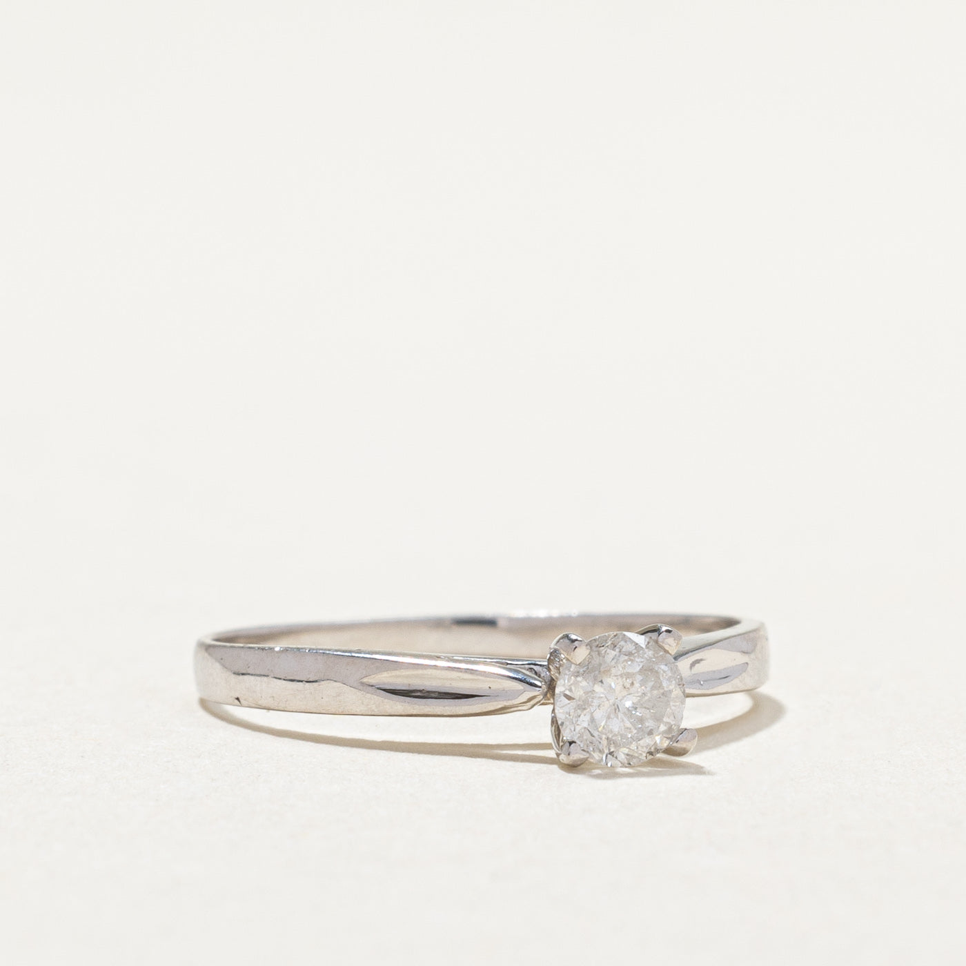 10K White Gold Solitaire Diamond Ring - 0.23ct Round Cut Diamond Engagement Ring for Women, Size 5.5 | Perfect for Proposals, Anniversaries & Special Occasions