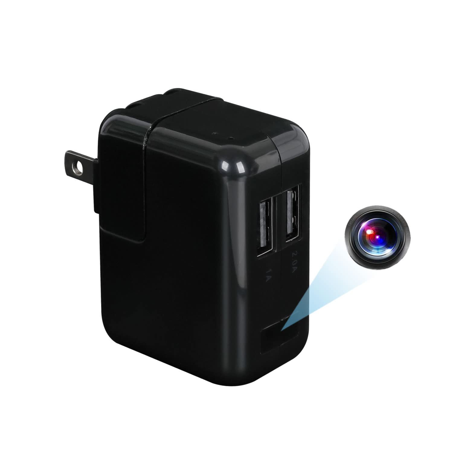 MicroGEcam Spy Camera Charger - 1080P HD Mini Wireless Hidden Security Camera with WiFi & Motion Detection | Night Vision, Nanny Cam for Home & Office Surveillance | Works with iOS/Android App | Perfect for Baby Monitoring, Pet Watching & Office Security