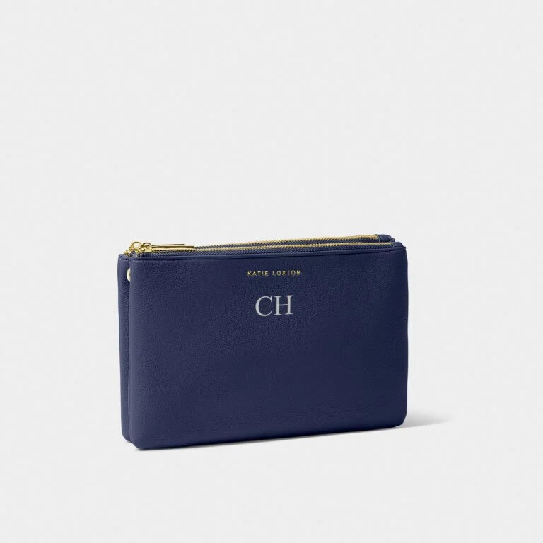 Katie Loxton Duo Pouch Set - Midnight Blue Crossbody Bag & Clutch for Women | Perfect for Evening Events, Travel & Daily Essentials