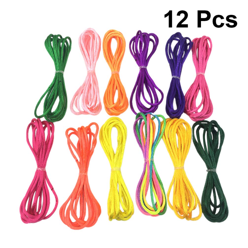 NUOBESTY 12pcs Rainbow Cats Cradle String Hand Game Toy Supplies for Kids, Family Fun, and Classroom Activities