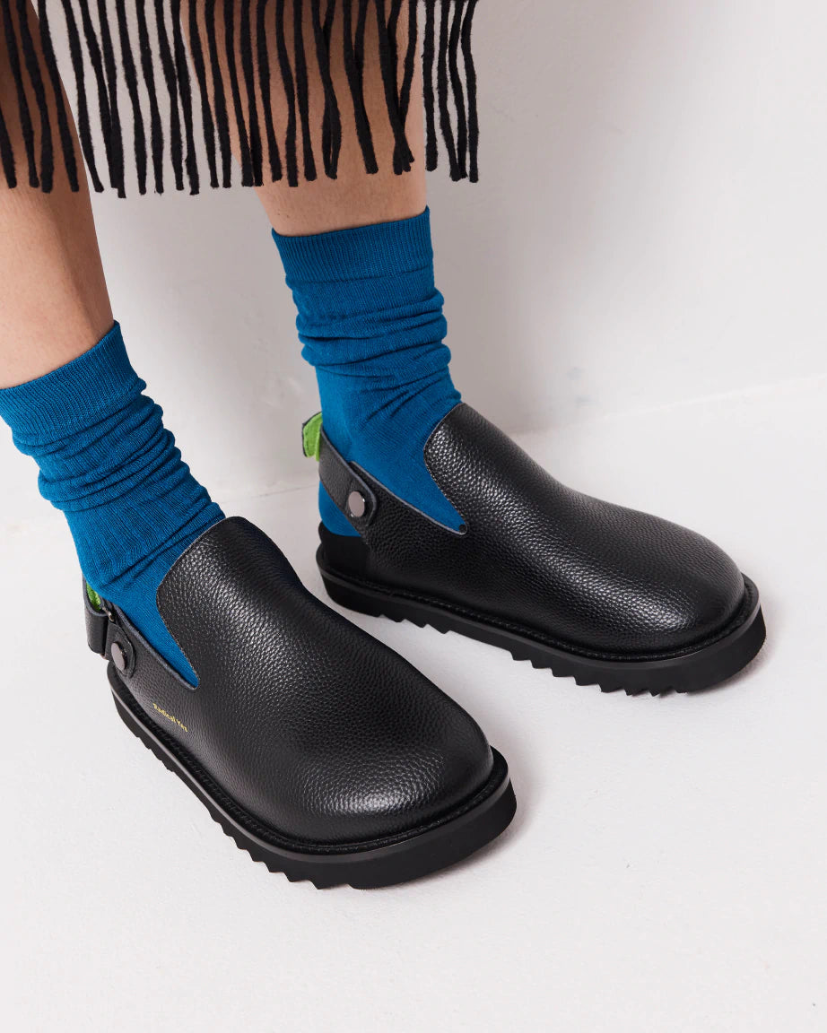 Adventure Awaits Slip On Clog - Premium Tumbled Leather Comfort Shoes for Men & Women | Black | Perfect for Outdoor Activities, Gardening & Casual Wear