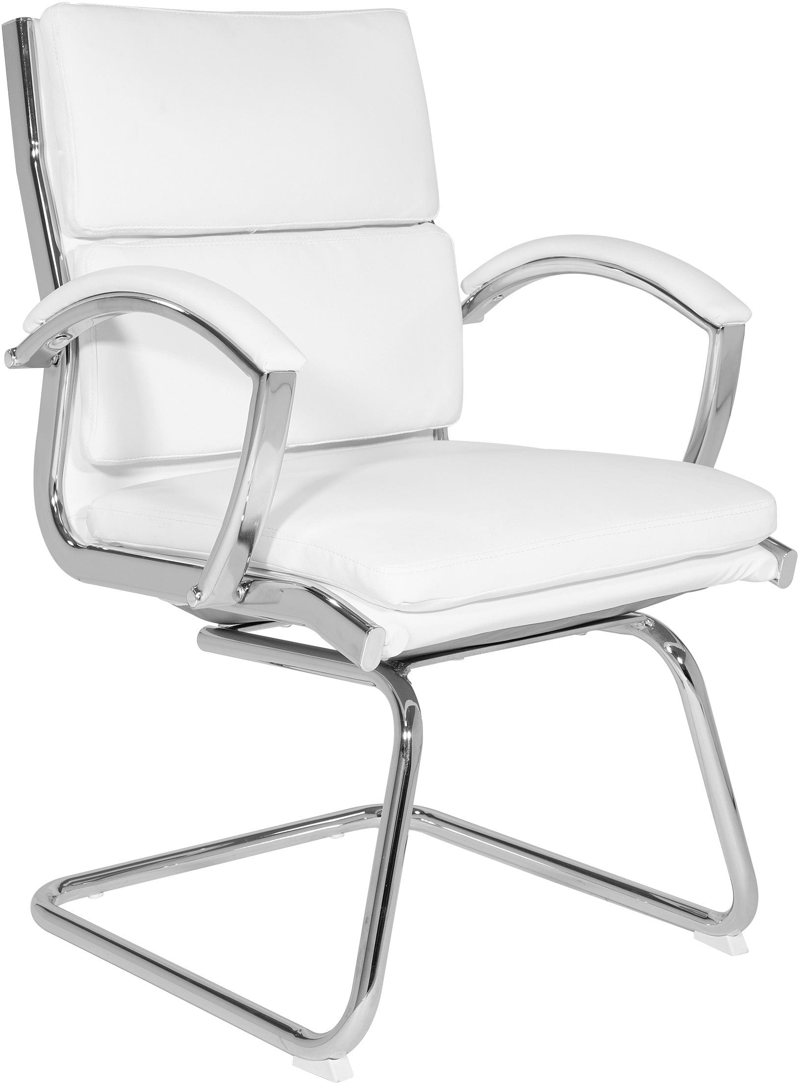 Office Star FL5385C Mid Back Faux Leather Visitor Chair - Comfortable Guest Seating for Reception Areas, Waiting Rooms & Office Lobbies