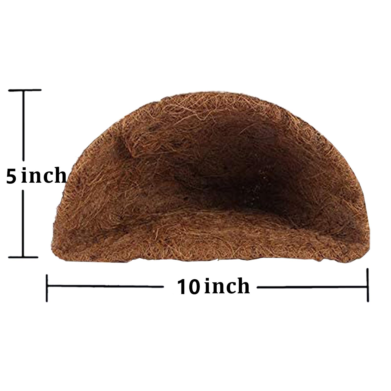 2PCS Half Round Coconut Fiber Liner for Hanging Baskets & Wall Planters - 10 Inch Eco-Friendly Coco Coir Basket Liner for Flowers, Herbs & Garden Decor - Perfect for Indoor/Outdoor Vertical Gardens & Balcony Planters
