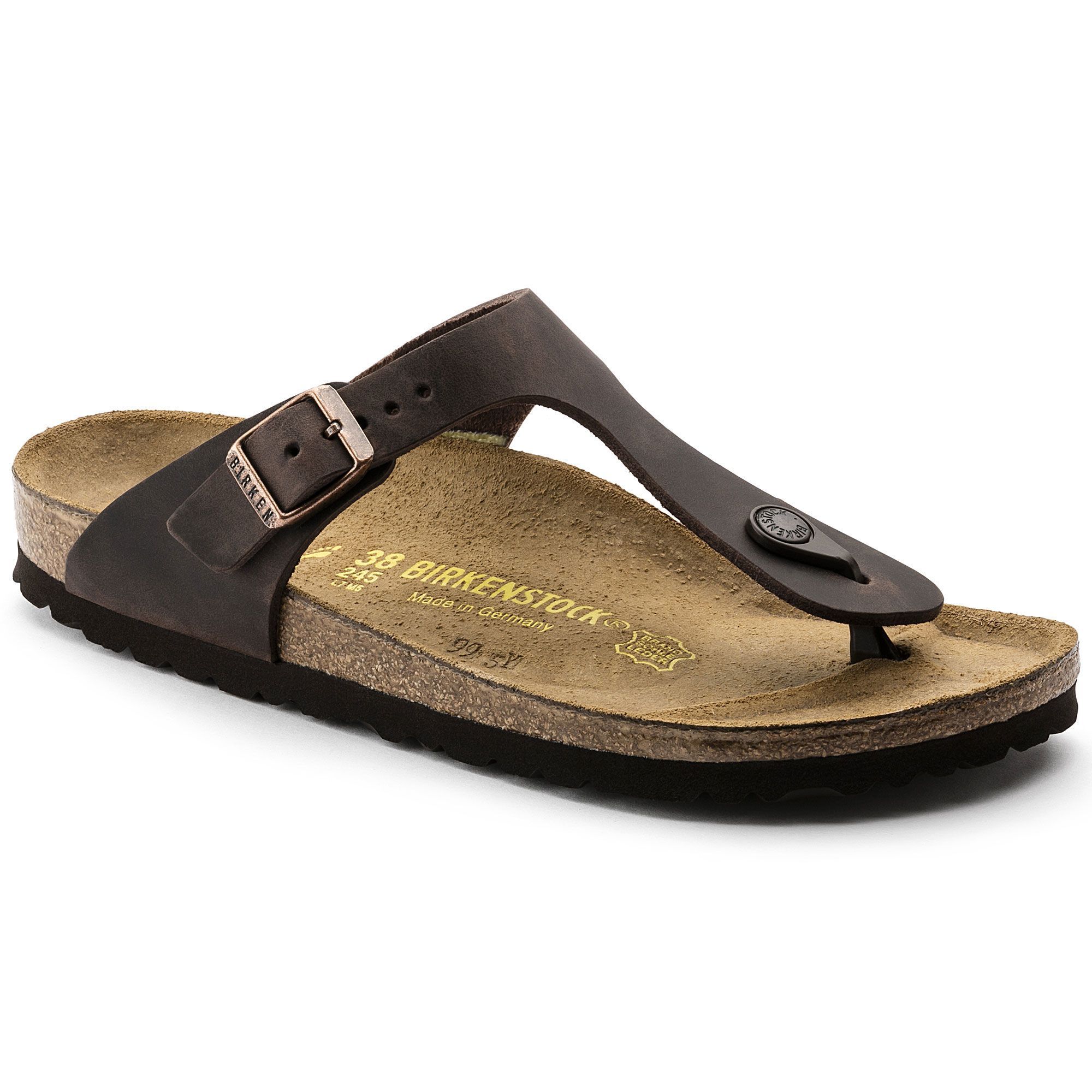 BIRKENSTOCK GIZEH Women's Sandals - Habana Oiled Leather Comfort Footbed Slides | Perfect for Summer, Beach, Travel & Casual Wear