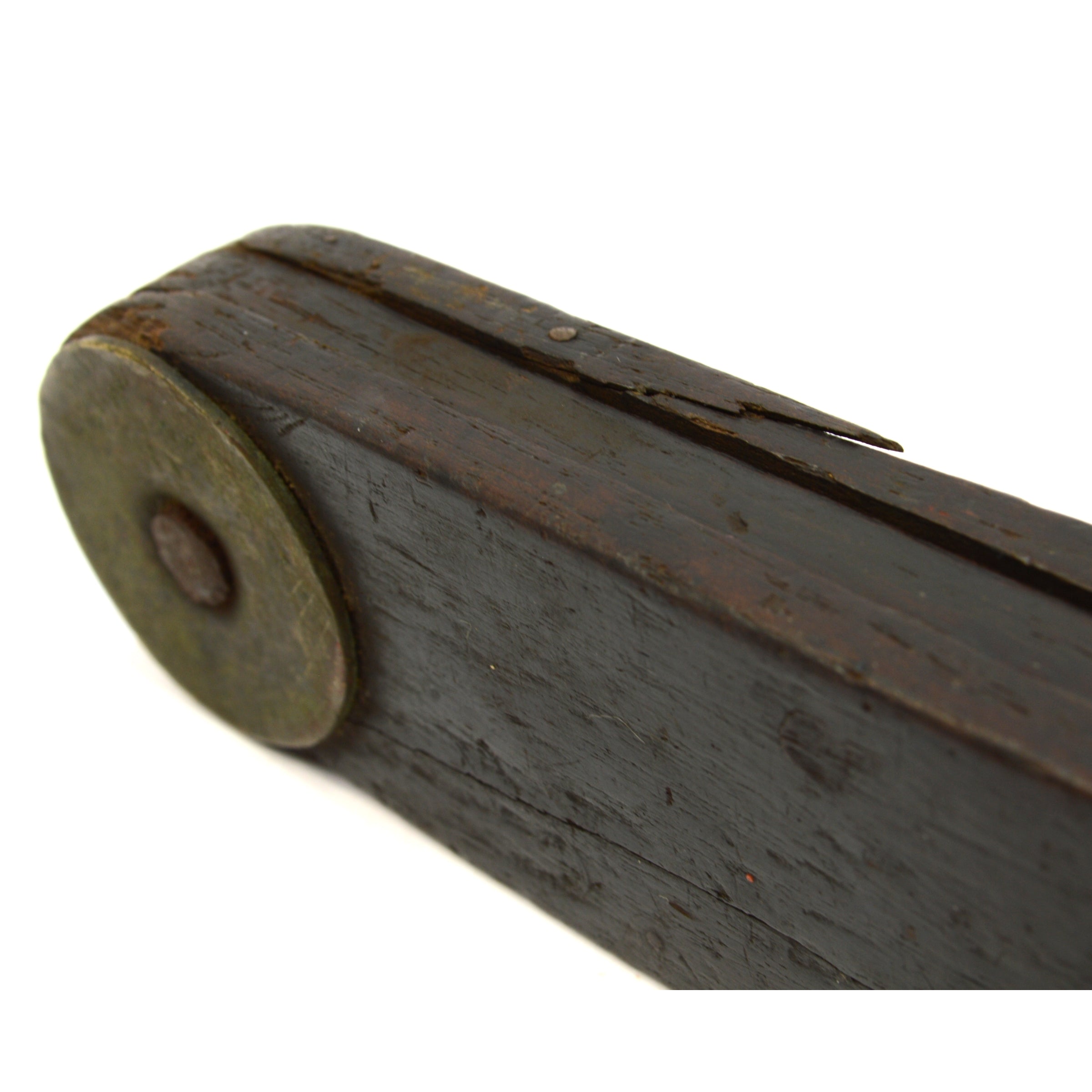 Antique 18th/19th Century Ebony & Brass Shipwright's Bevel - Primitive Shipbuilding Tool for Woodworking, Nautical Decor & Maritime History Enthusiasts