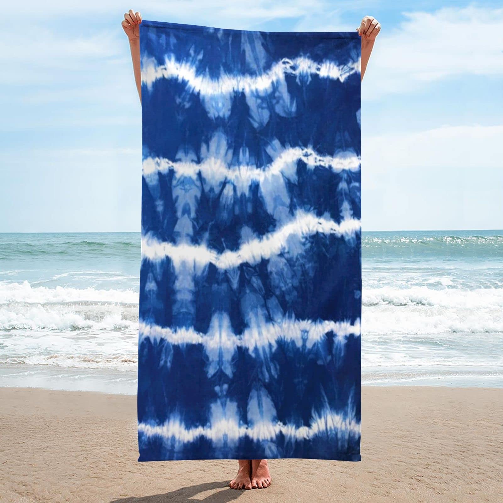 Zooshum Tie Dye Microfiber Beach Towel - Super Lightweight, Sandproof, Large 30x60 Inch - Perfect for Beach, Pool, Travel, Camping, Yoga & Gym