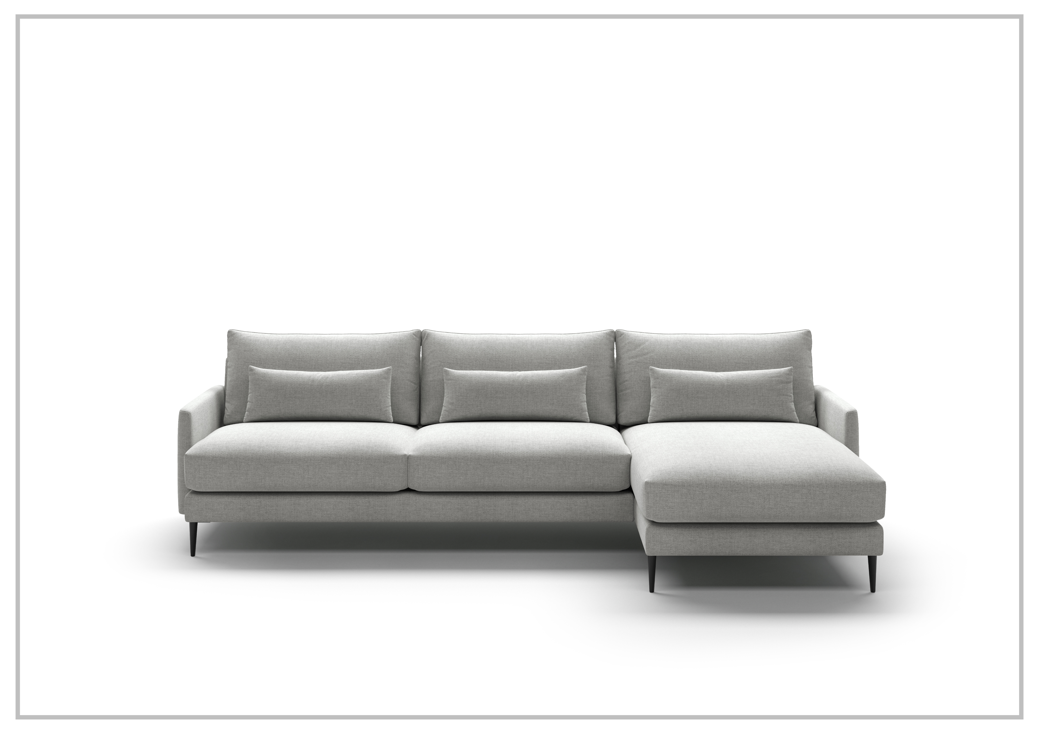Luonto Liam Fabric Sofa Sectional with Reversible Chaise - Modern L-Shaped Couch for Living Room, Family Room & Apartment - Comfortable & Stylish Home Furniture