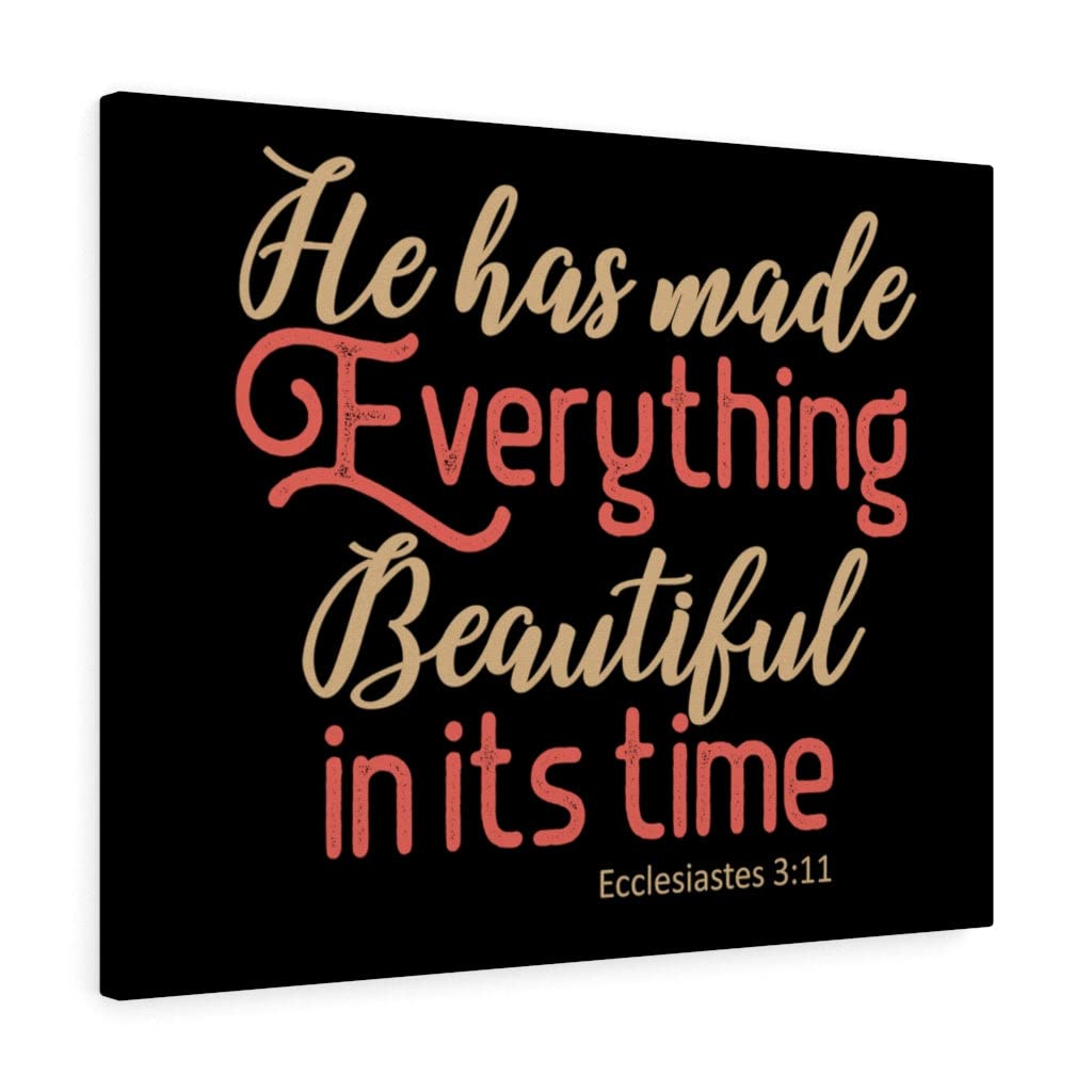 Beautiful Ecclesiastes 3:11 Bible Verse Wall Art - Christian Scripture Print for Home Decor - Perfect for Living Room, Bedroom & Church Inspirational Gift