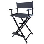 Premium Black Director's Chair - Heavy Duty Folding Chair for Outdoor, Camping, Picnics & Home Theater Seating
