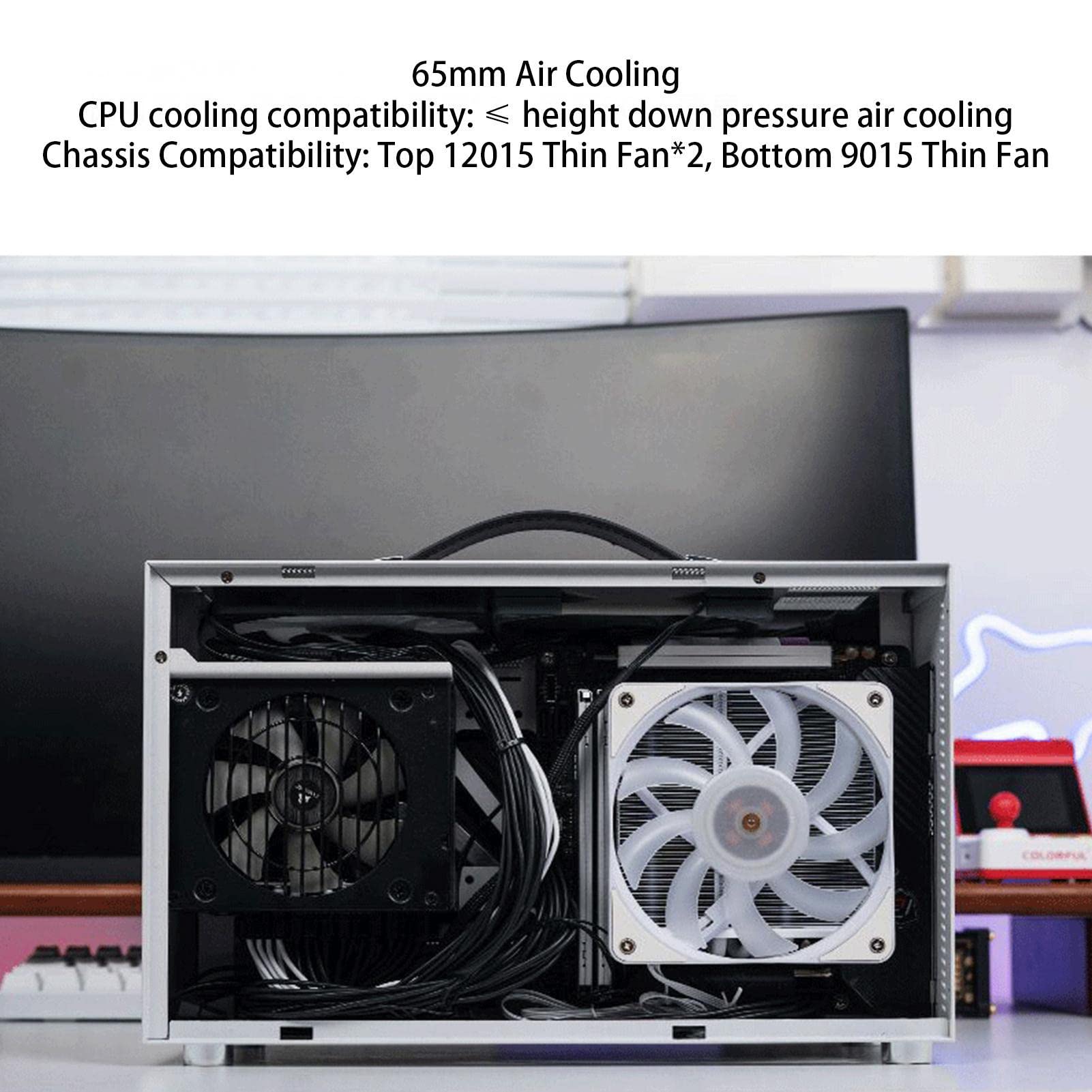 Under Desk PC Case with High Airflow Fan & Mesh Front Panel - Compact Computer Case for Gaming & Office Desktops - Perfect for Workspace & Home Office Setups