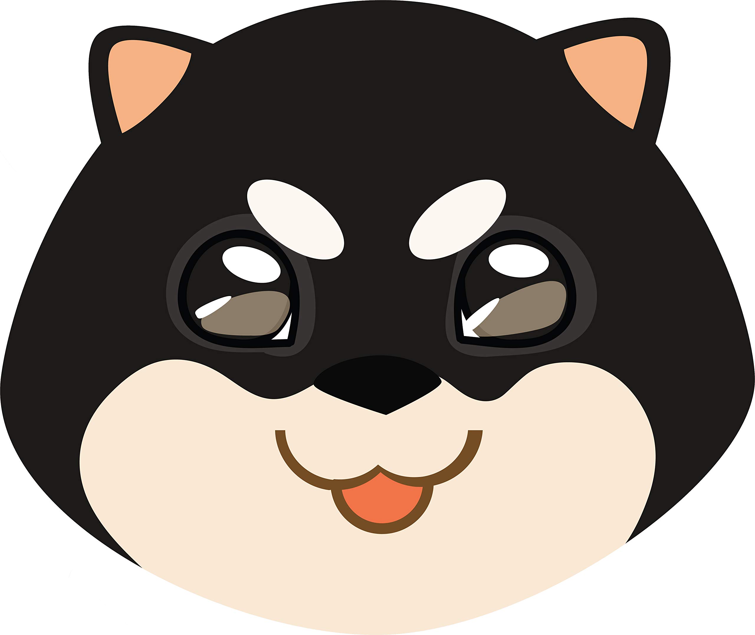 Cute Shiba Inu Evil Stare Doge Cartoon Vinyl Sticker - 4 Inch Wide Single Decal for Laptops, Water Bottles & Notebooks - Japanese Kawaii Dog Meme Sticker