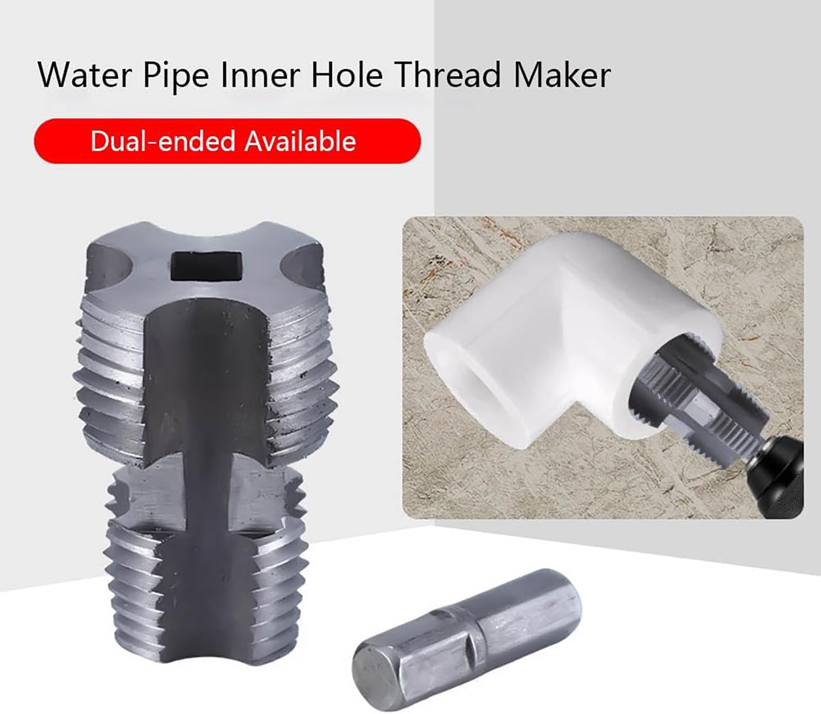 Electric Drill PVC Pipe Threader Kit with 3 Die Sizes - Compatible with Most Electric Drills - PVC Pipe Threading Tool for Plumbing, DIY & Home Improvement Projects