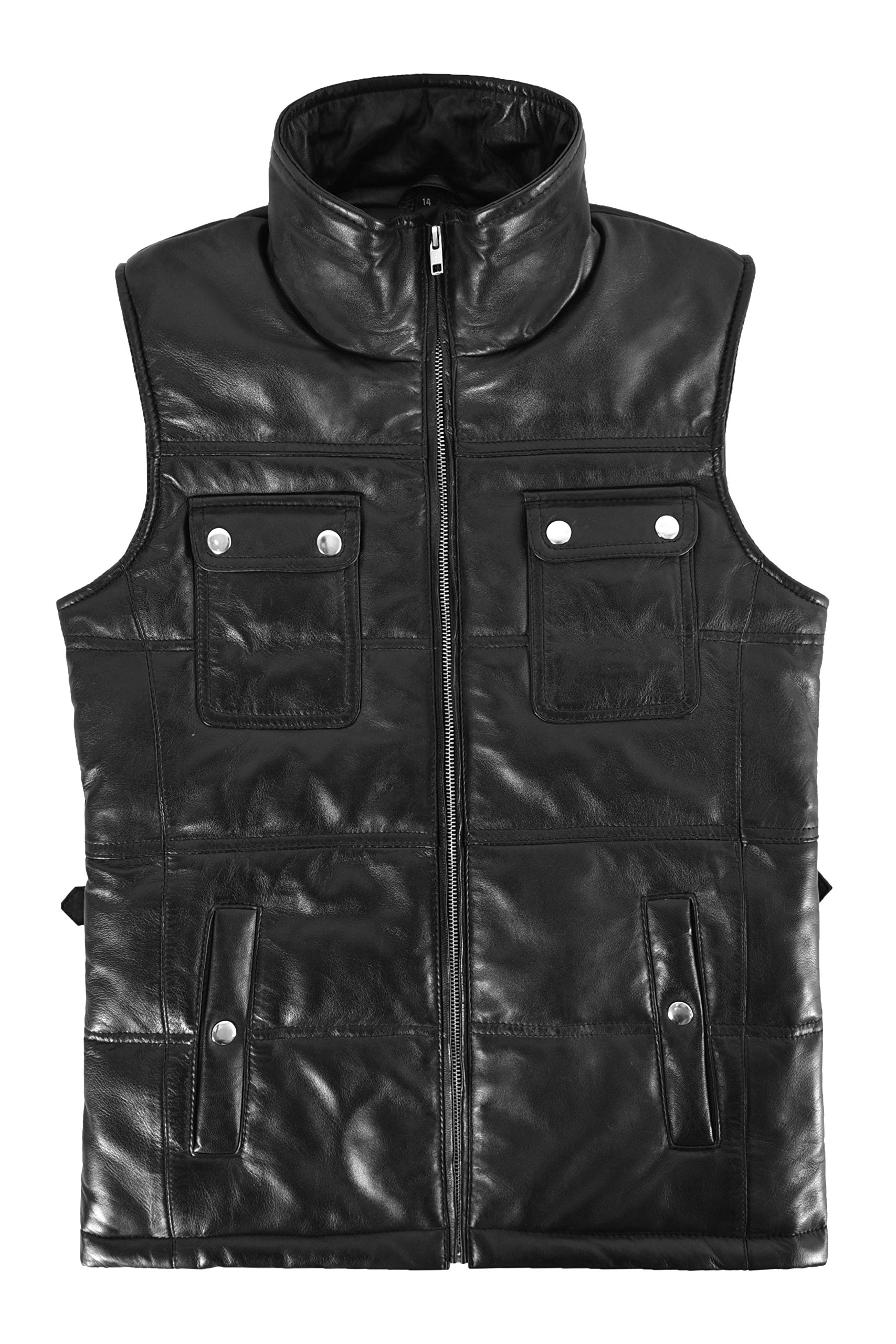 Missy Ladies Gilet - Real Leather Quilted Vest, Sleeveless Jacket & Padded Waistcoat for Women | Fashion Outerwear for Fall & Winter | Perfect for Office, Casual Wear & Outdoor Activities