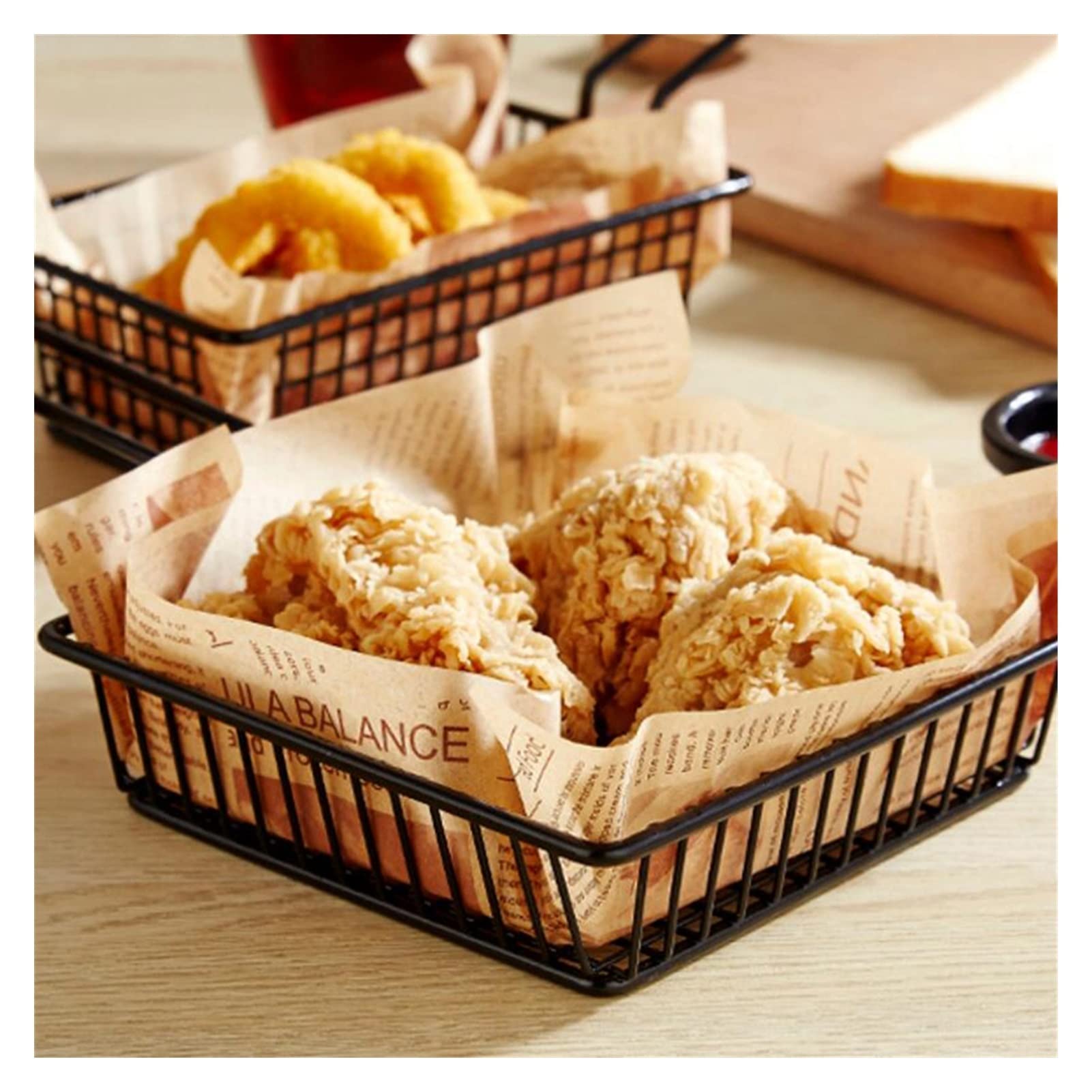 Stainless Steel French Fry Basket - TOMYEUS Potato Chips Fryer Mesh Strainer for Cooking, Snacks & Kitchen Tools (Color: Black) - Perfect for Restaurants, Food Trucks & Home Kitchens