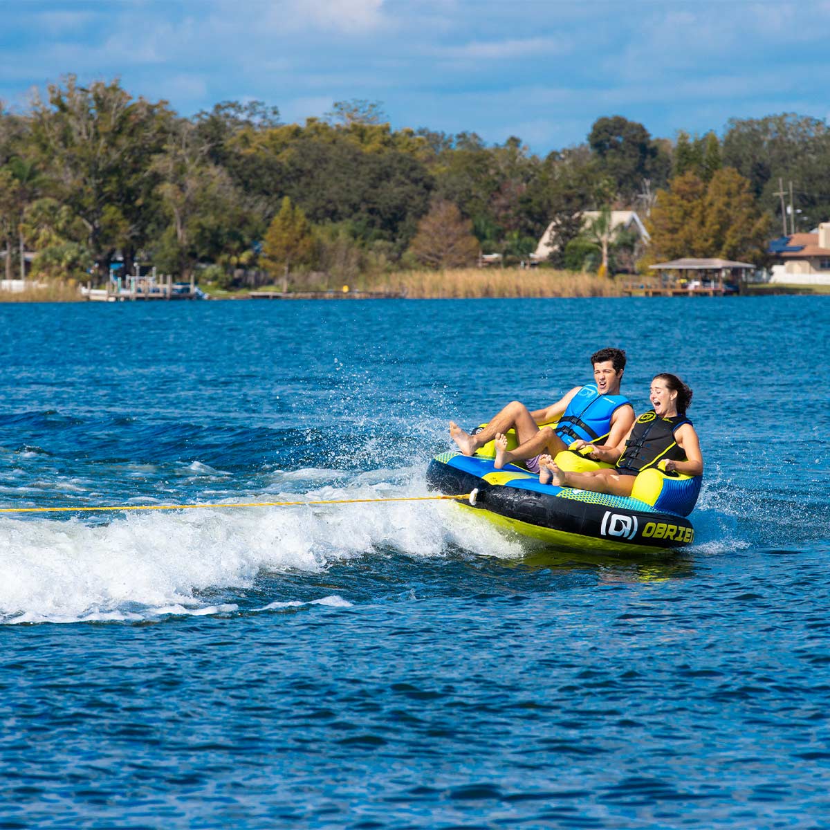 O'Brien Barca 2 Person Towable Tube for Boating - 2 Rider Inflatable Water Tube for Lake & Ocean Fun - Perfect for Family & Friends Water Sports Activities